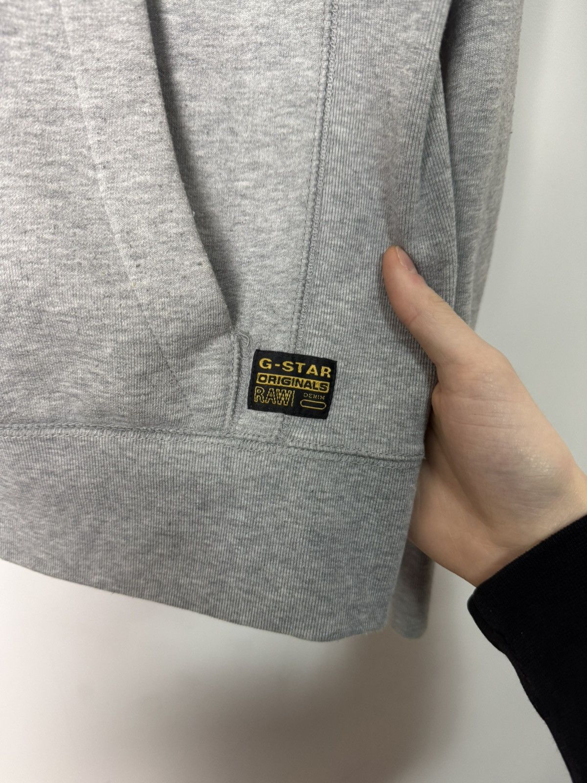 G-Star RAW Archive Zip Hoodie Grey Logo Print Y2K Streetwear