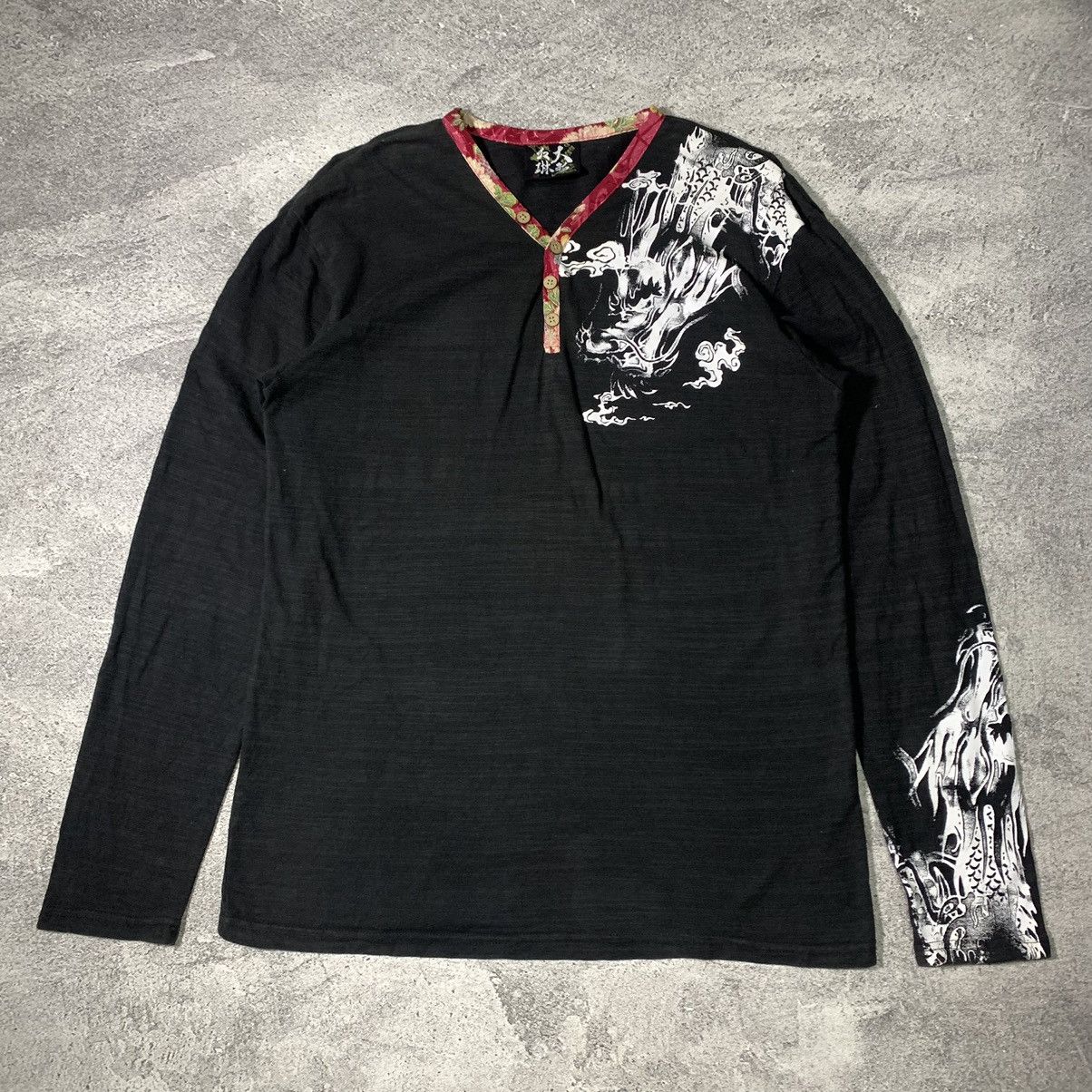 Japanese Brand 🐉JAPANESE TRADITIONAL DRAGON LONG SLEEVE SUKAJAN STYLE🐉 Size US L / EU 52-54 / 3 - 2 Thumbnail