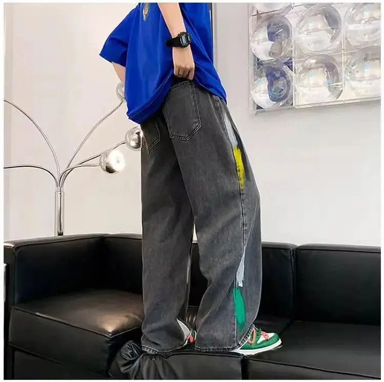Japanese Brand Retro straight leg graffiti jeans Size US 32 / EU 48 - 4 Thumbnail