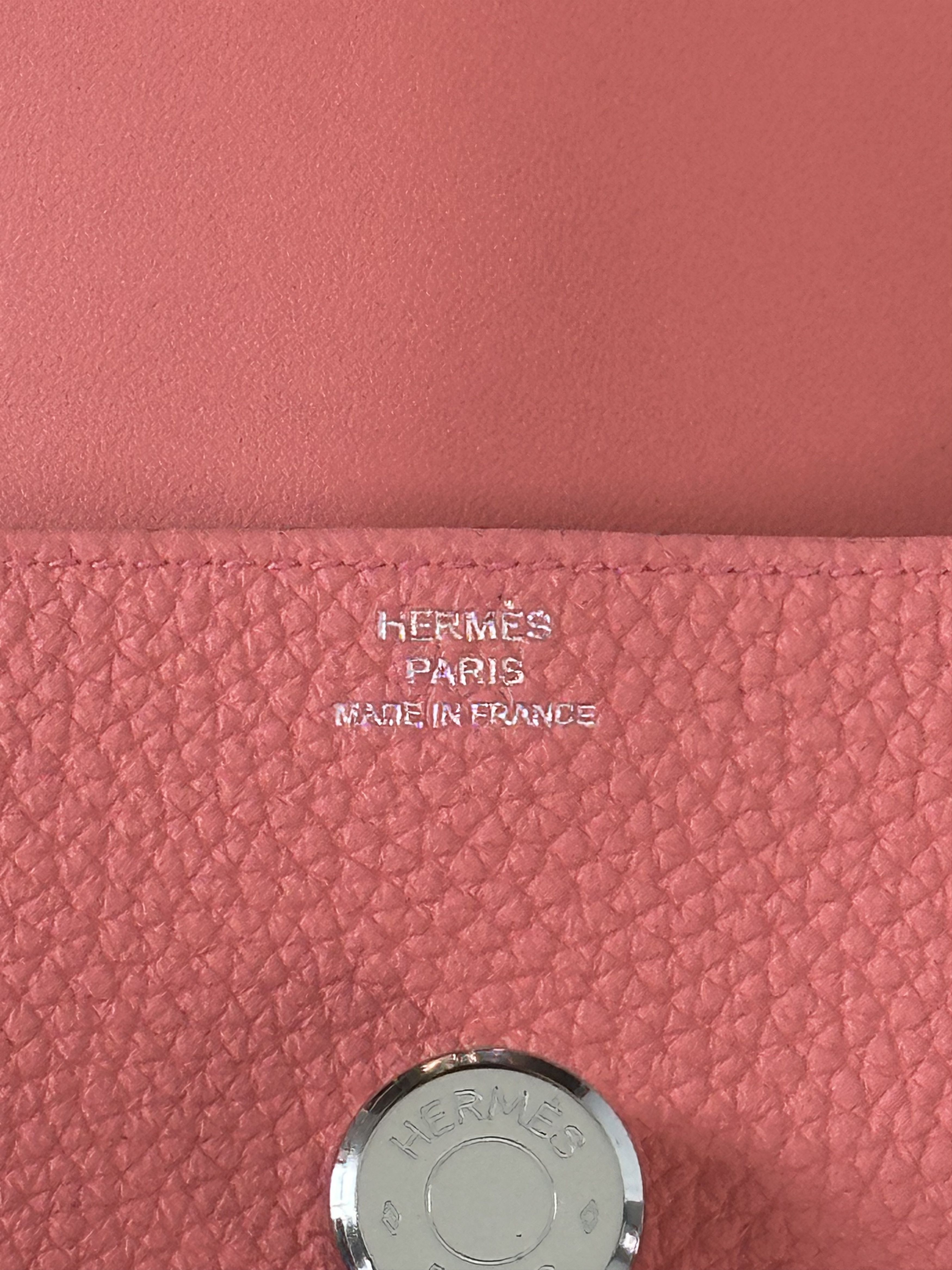 Hermes Hermes Pink Togo & Palladium Hardware Compact Dogon Wallet Size ONE SIZE - 4 Thumbnail