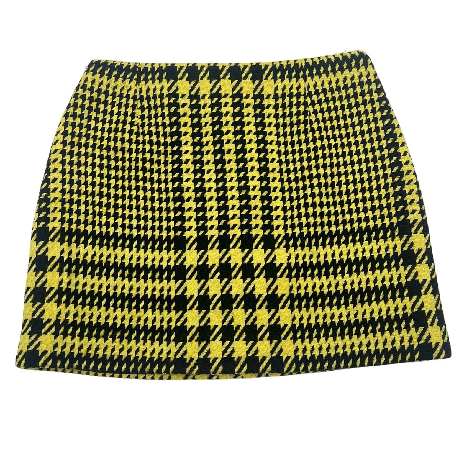 Versace Versace | Vintage Y2K Yellow Houndstooth Mini Skirt 2004 Size 25" / US 0 / IT 36 - 2 Thumbnail