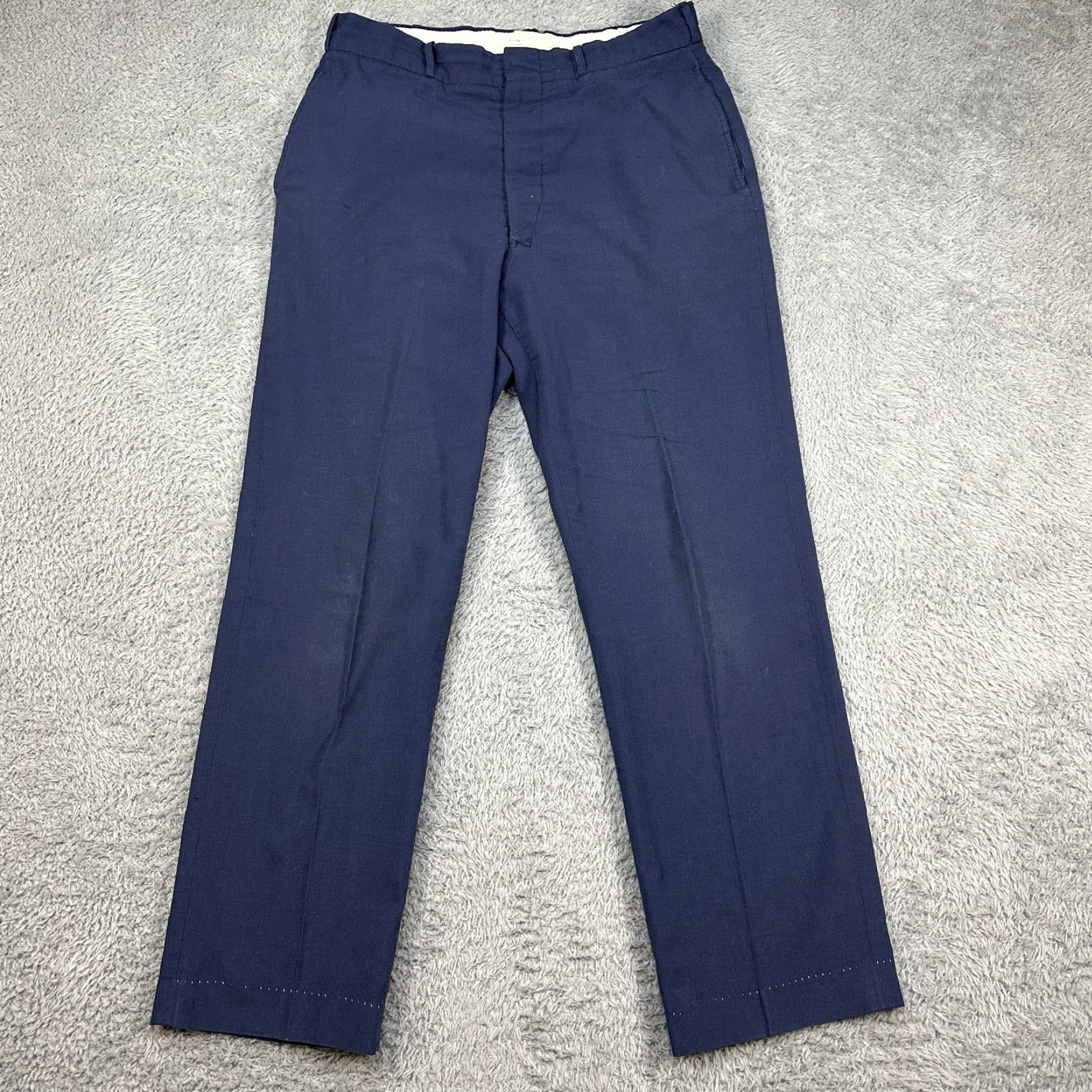Vintage Vintage 60s US Air Force Navy Military Trousers 32x29 1960s True Vintage Dress Pants Mens Blue Wool Wide-Leg Inseam 32"} Size US 30 / EU 46 - 2 Thumbnail