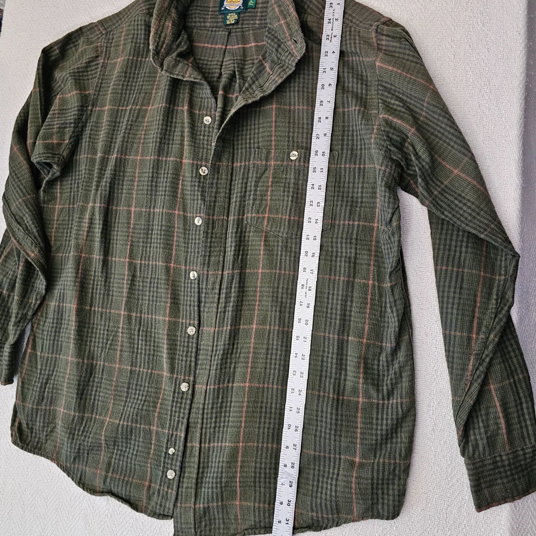 Vintage Cabela's Soft Flannel Shirt Green XL Tall Size Plaid Hunting Camping TALL Green Size US XL / EU 56 / 4 - 4 Thumbnail