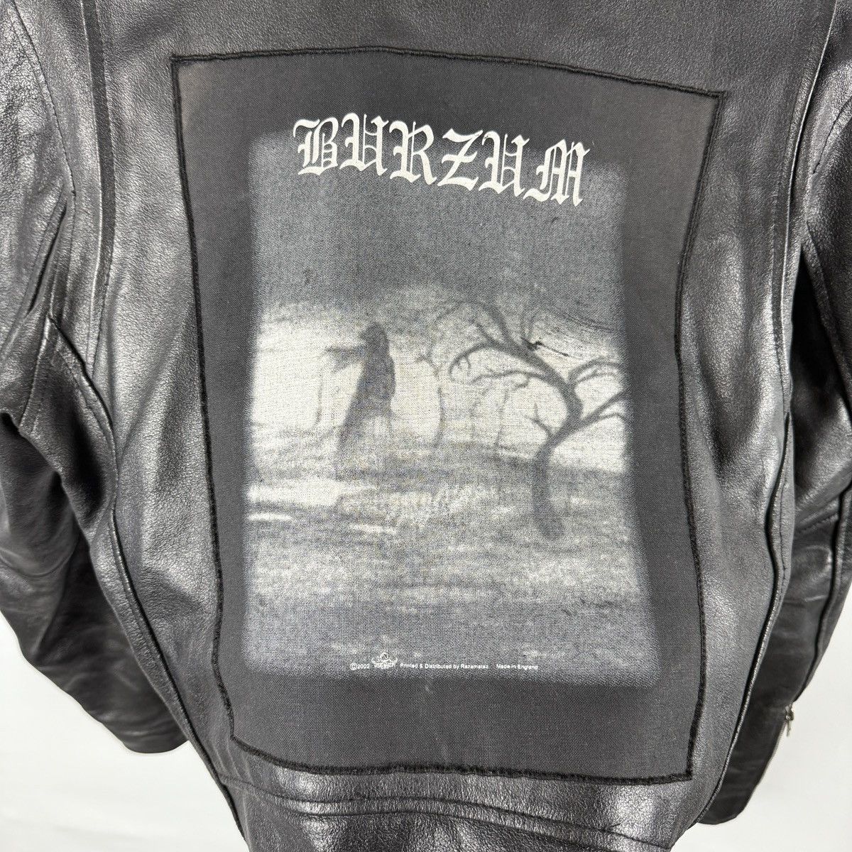 Band Tees × Vintage Vintage Leather Biker Jacket With 2002 Burzum Patch Size M? Size US M / EU 48-50 / 2 - 5 Thumbnail