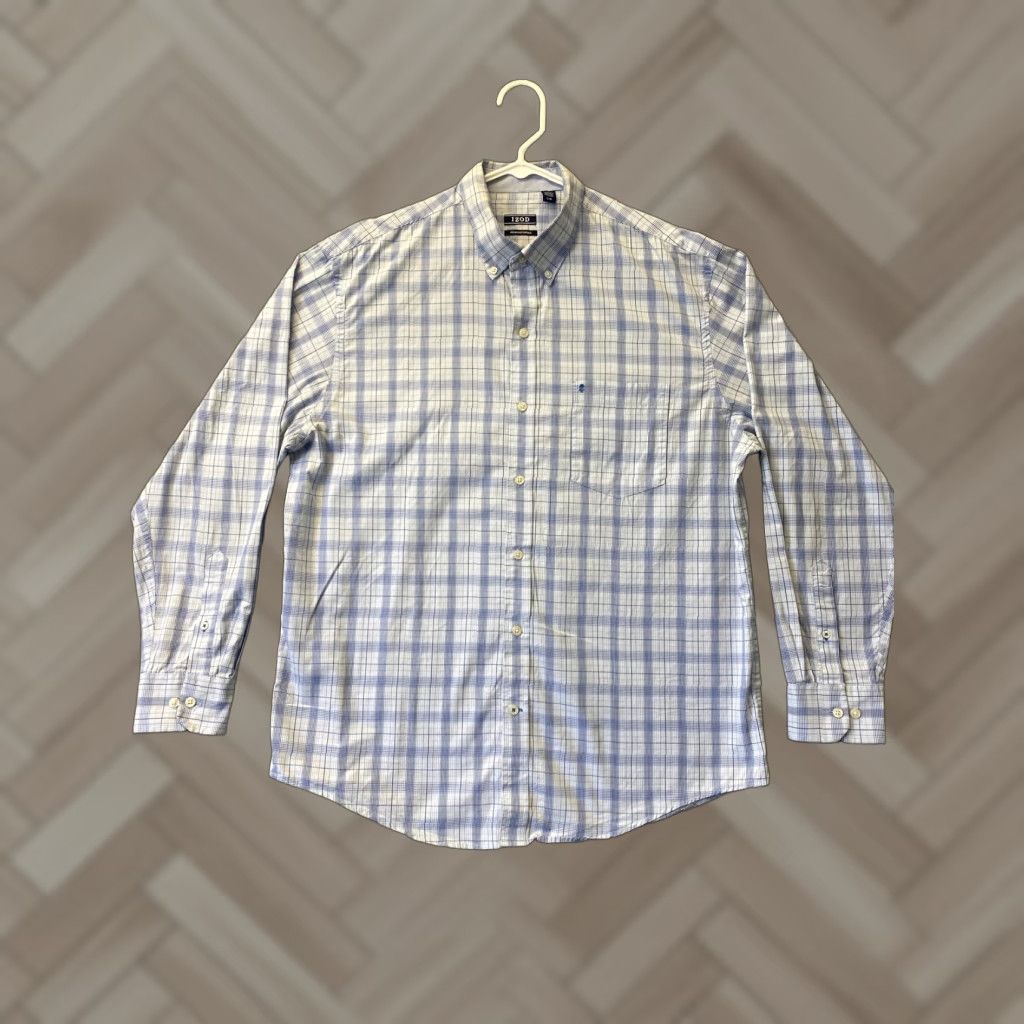 Izod IZOD Plaid Button-Up Shirt, Mens Large Regular, Multicolor Cotton, Casual, Long Sleeve Size US L / EU 52-54 / 3 - 1 Thumbnail