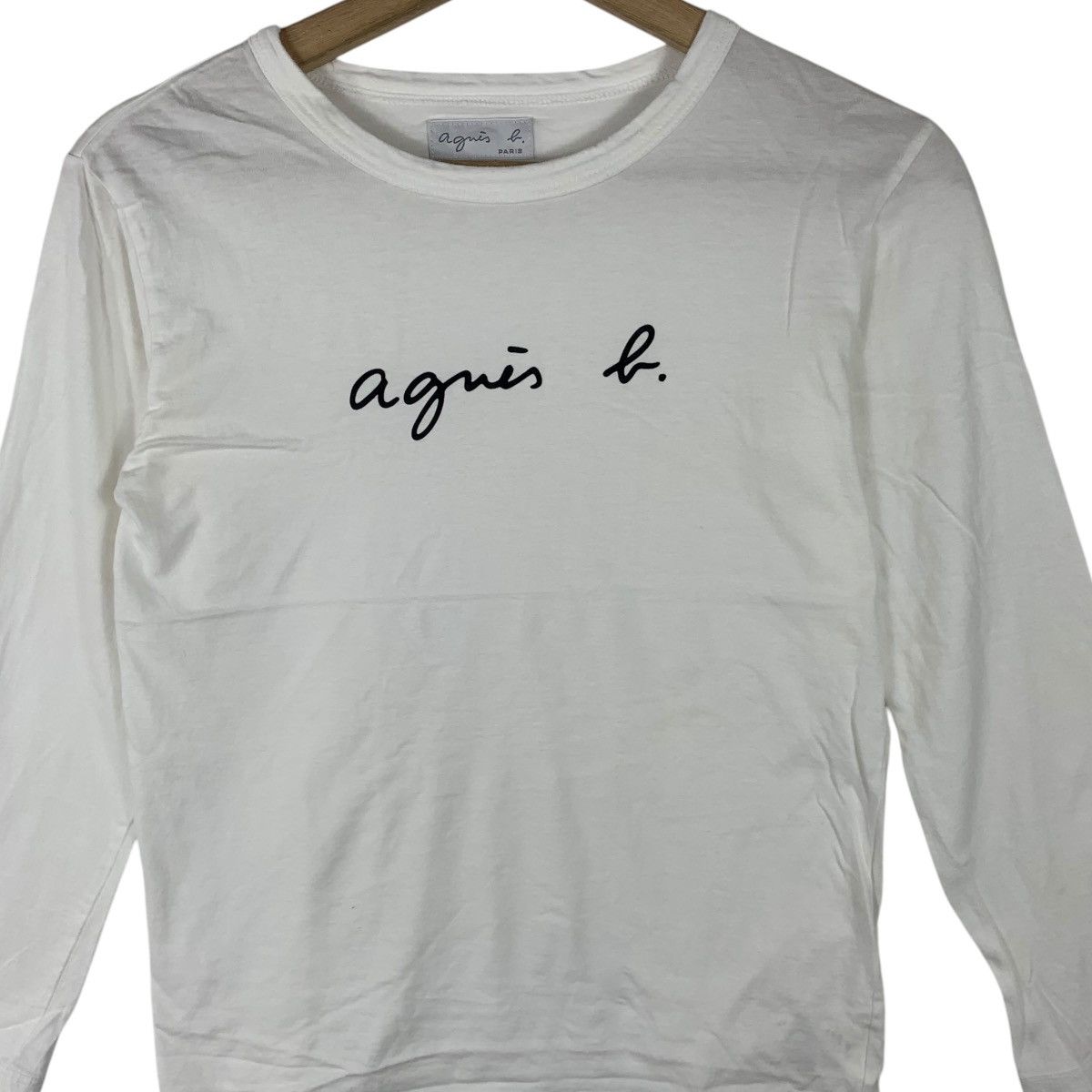 agnes b. Vintage AGNES B. PARIS Signature Logo Tee Shirt Top Made In Size XS / US 0-2 / IT 36-38 - 3 Thumbnail