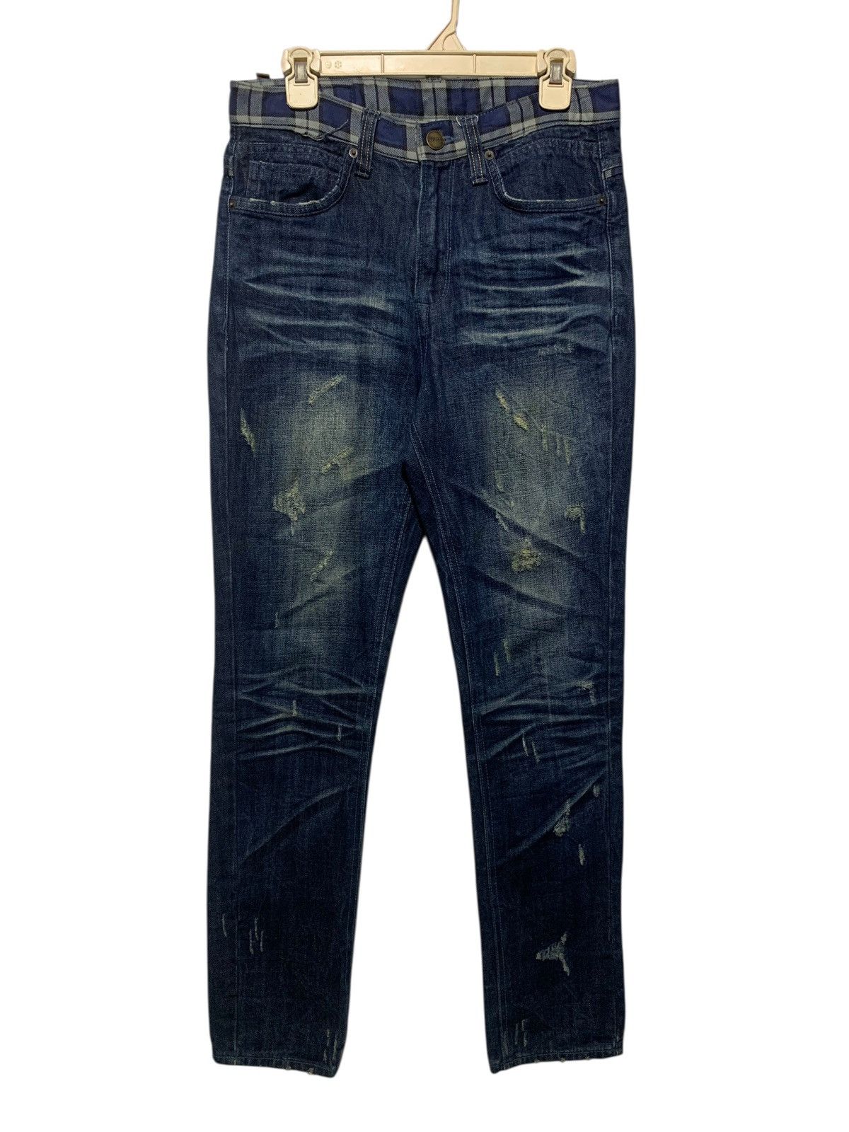 Undercover × Vintage Costume x Undercover distressed check waist jeans Size US 31 - 1 Thumbnail