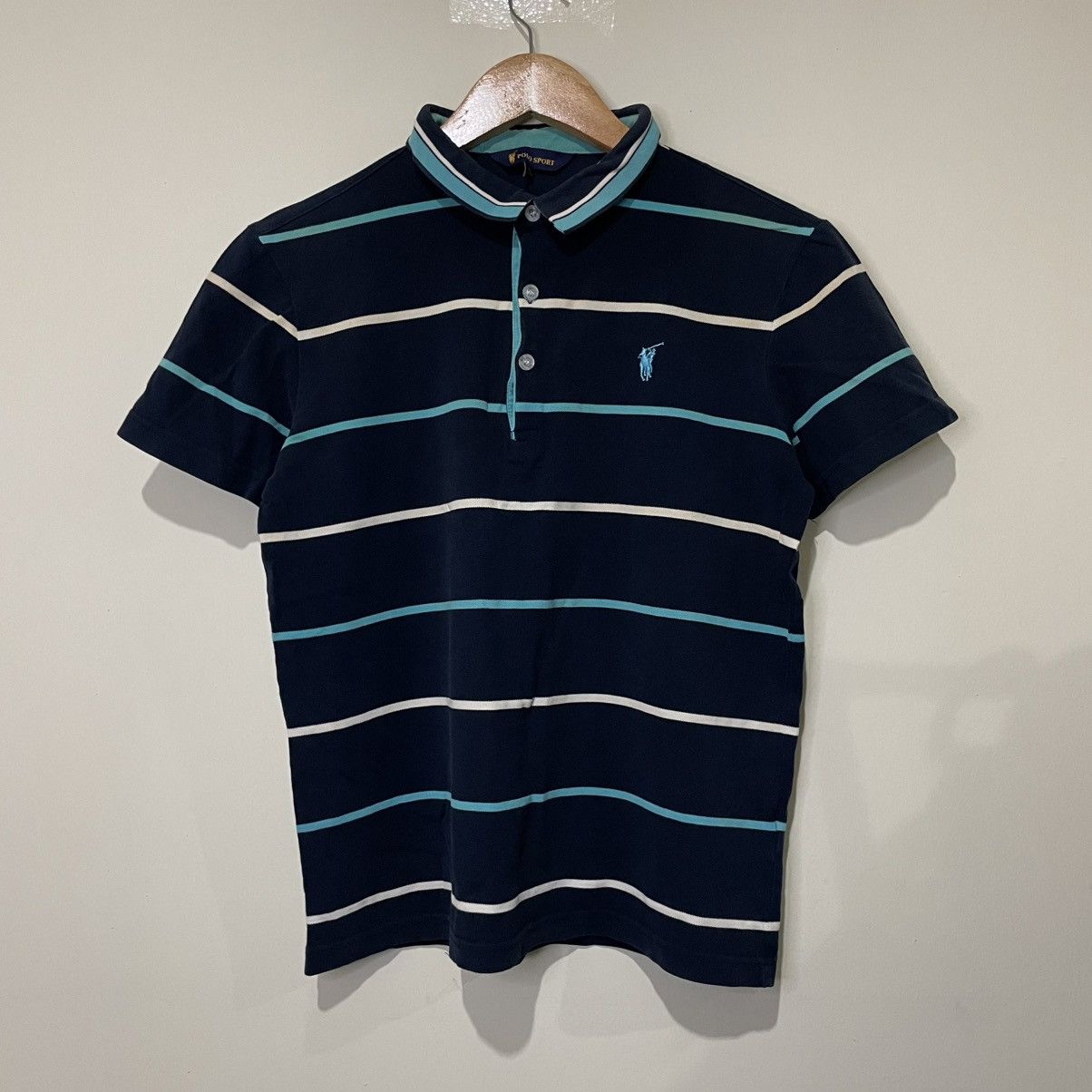 Vintage Polo Sport Stripe Collar Tee Size US M / EU 48-50 / 2 - 1 Thumbnail