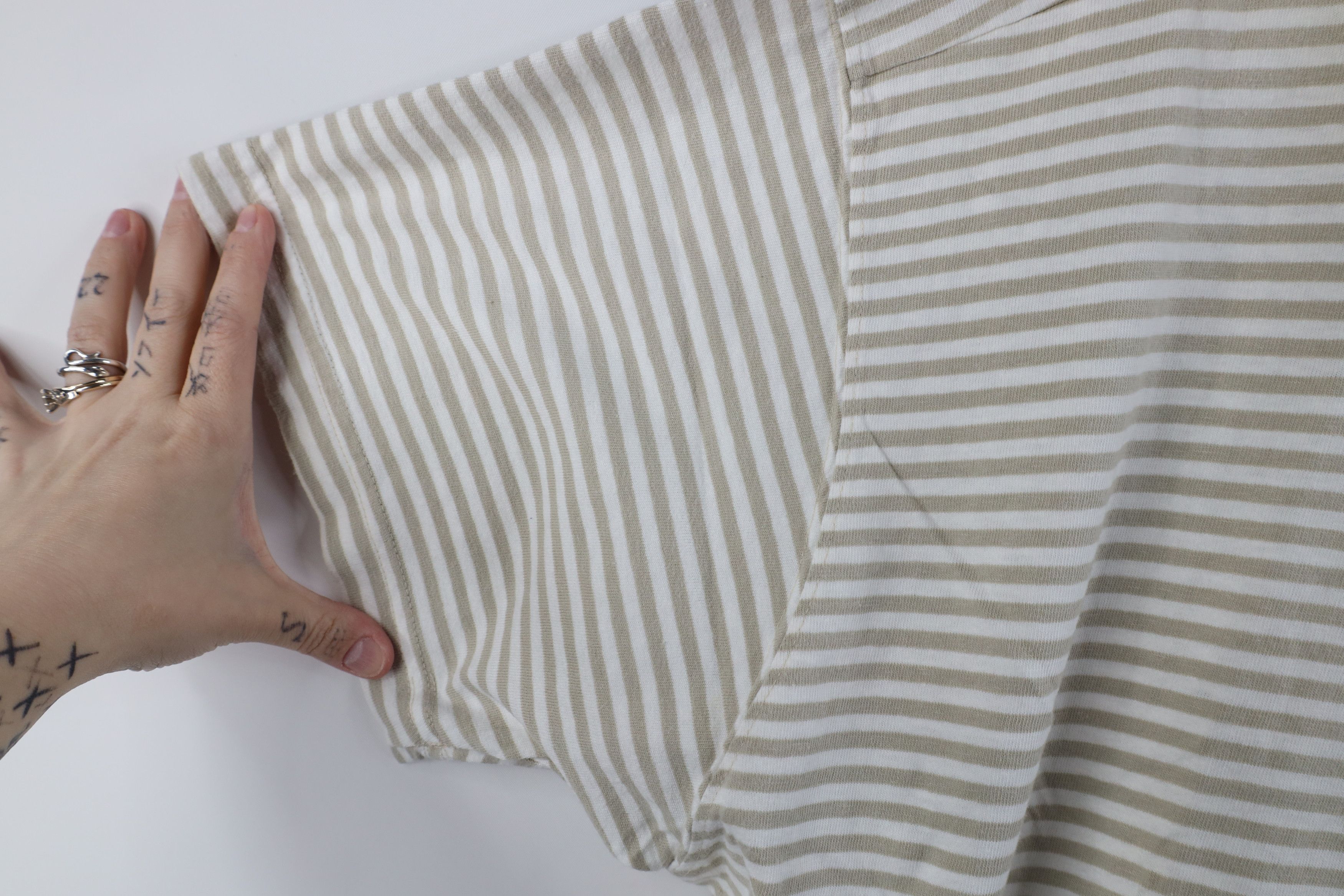 Vintage Vintage 90s Streetwear Blank Striped Short Sleeve T-Shirt Size 3XL / US 20-22 - 6 Thumbnail