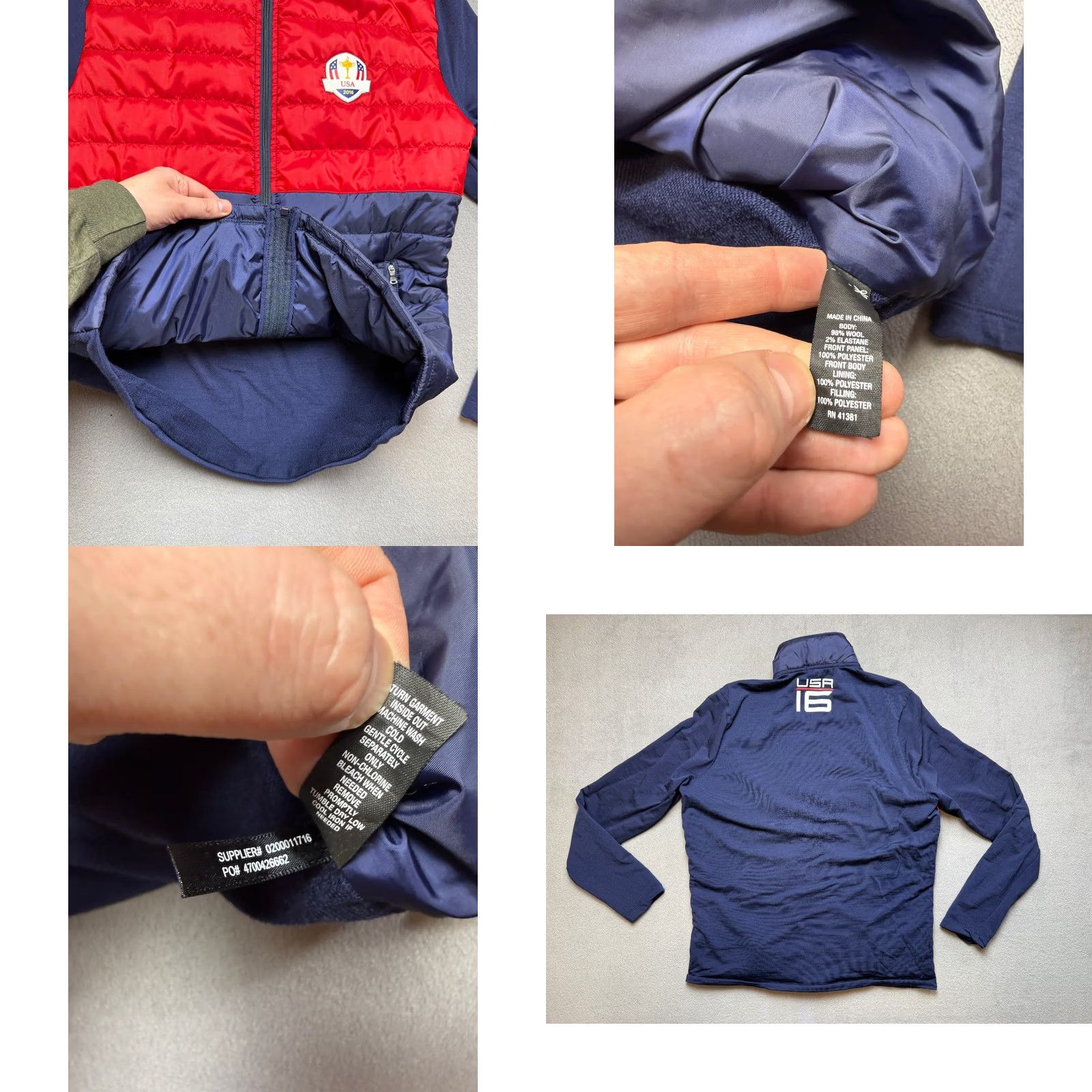 Ralph Lauren Ralph Lauren RLX Jacket Mens L Ryder Cup 2016 USA Blue Wool/Polyester Jacket Men Large Blue Ryder Cup 2016 Mens Size US L / EU 52-54 / 3 - 8 Thumbnail