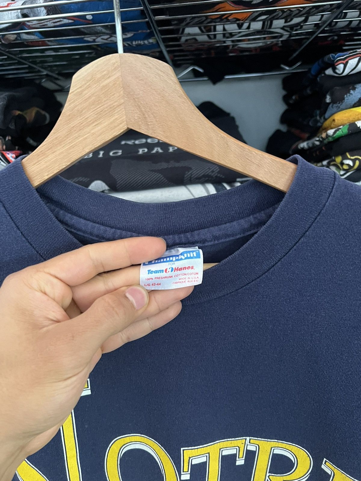 Champion 90s Notre Dame Fighting Irish Single Stitch Collegiate Tee Size US L / EU 52-54 / 3 - 4 Thumbnail