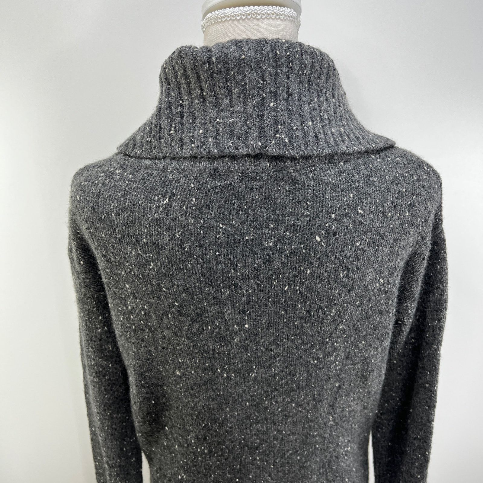 Vince Vince Cashmere Knit Shawl Collar Tunic Sweater Gray Size S / US 4 / IT 40 - 9 Thumbnail