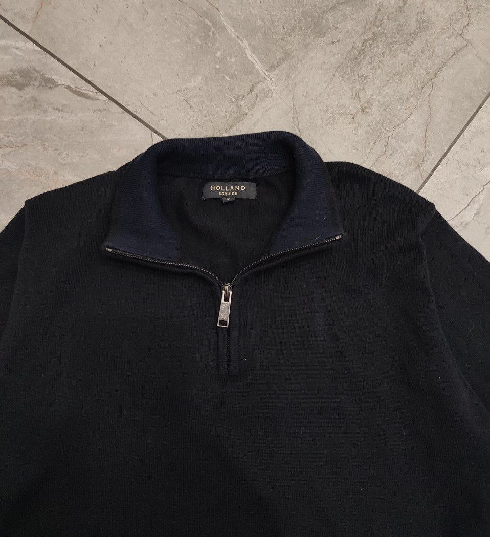 Other HOLLAND ESQUIRE Black Knit 1/4 zip Jumper England style Size US M / EU 48-50 / 2 - 5 Thumbnail