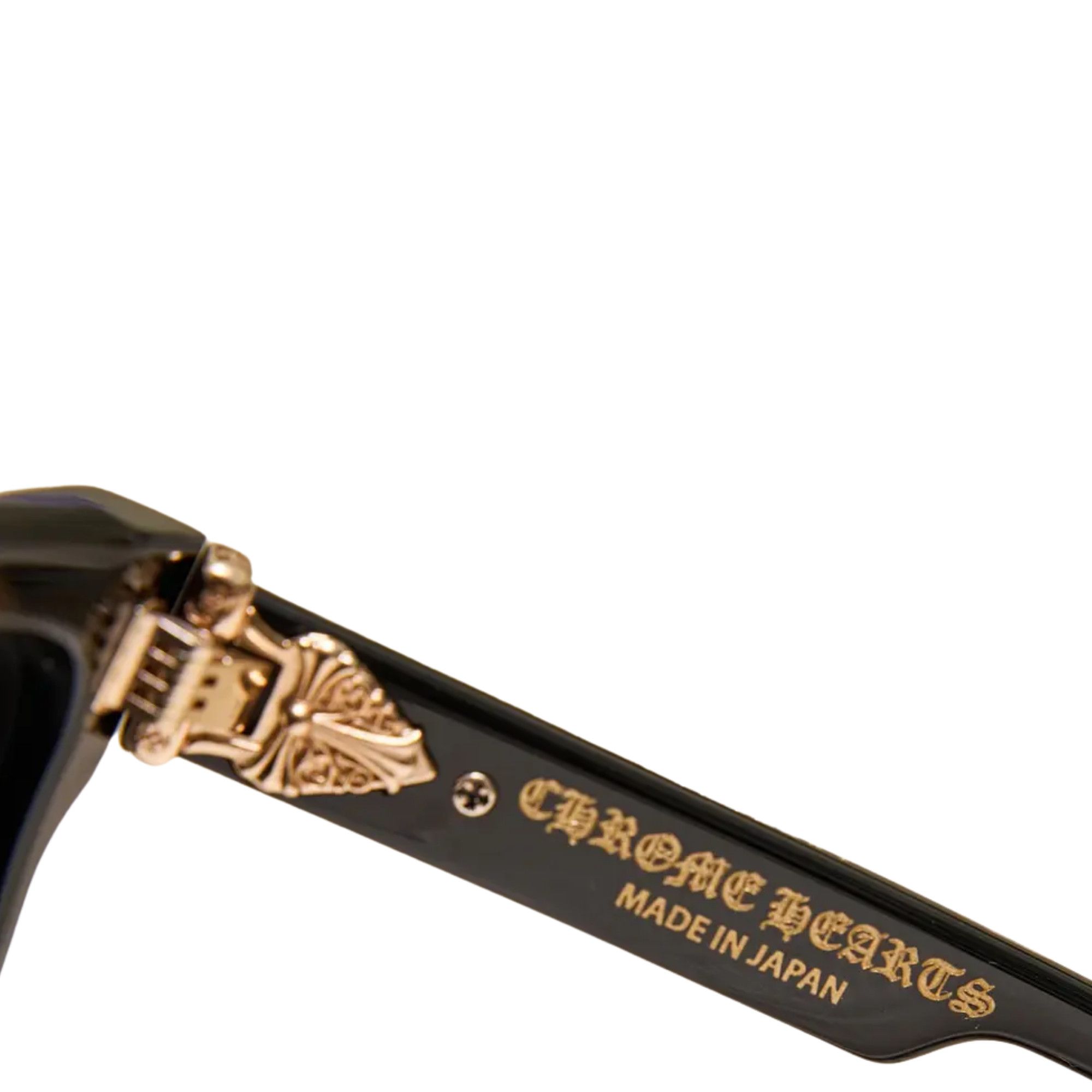 Chrome Hearts CHROME HEARTS BOX OFFICER BLACK 18K GOLD PLATED SUNGLASSES Size ONE SIZE - 4 Thumbnail