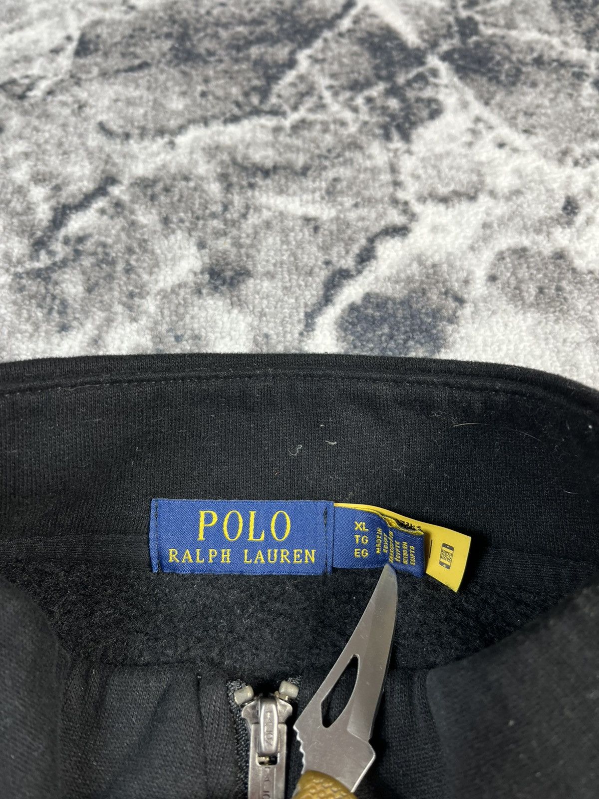 Polo Ralph Lauren Polo Ralph Lauren Black Quarter Zip Fleece Pullover Size US XL / EU 56 / 4 - 5 Thumbnail