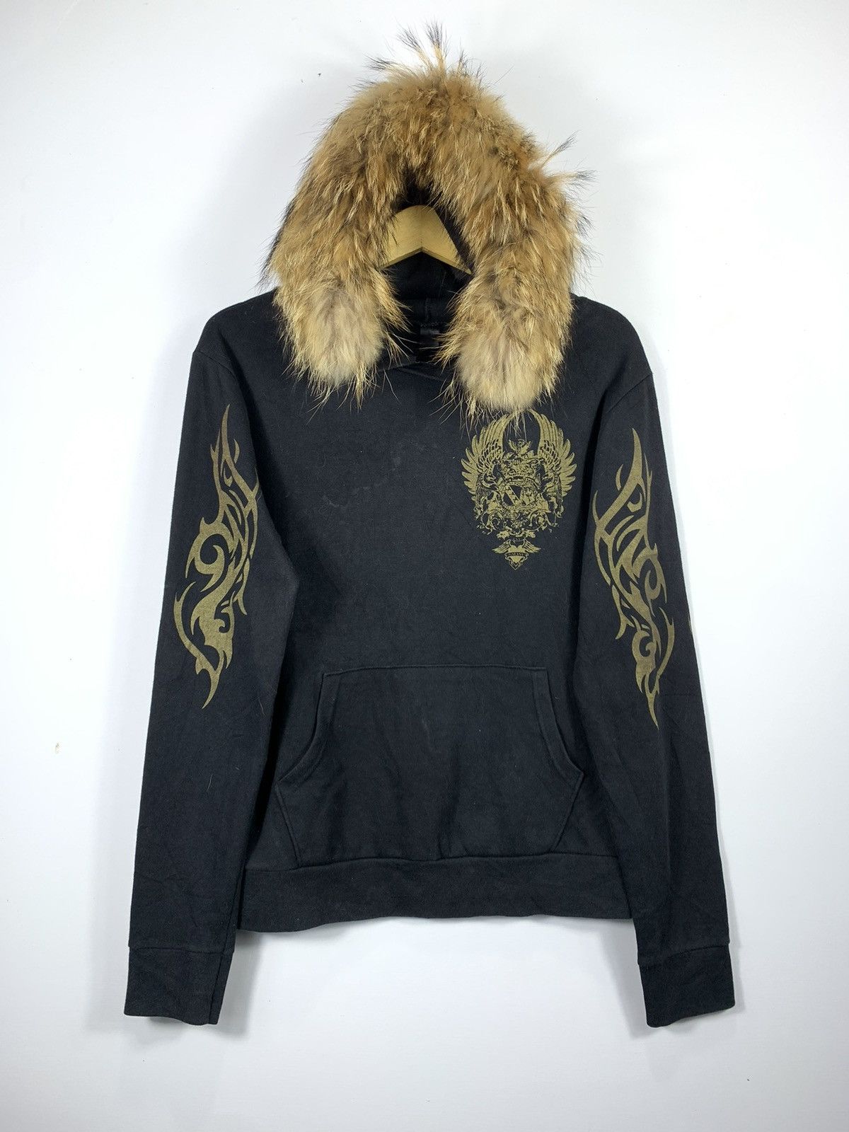 If Six Was Nine × Japanese Brand × Le Grande Bleu (L.G.B.) Japanese Tribal Faux Fur Hoodie Lgb ifsix style Size US M / EU 48-50 / 2 - 1 Thumbnail