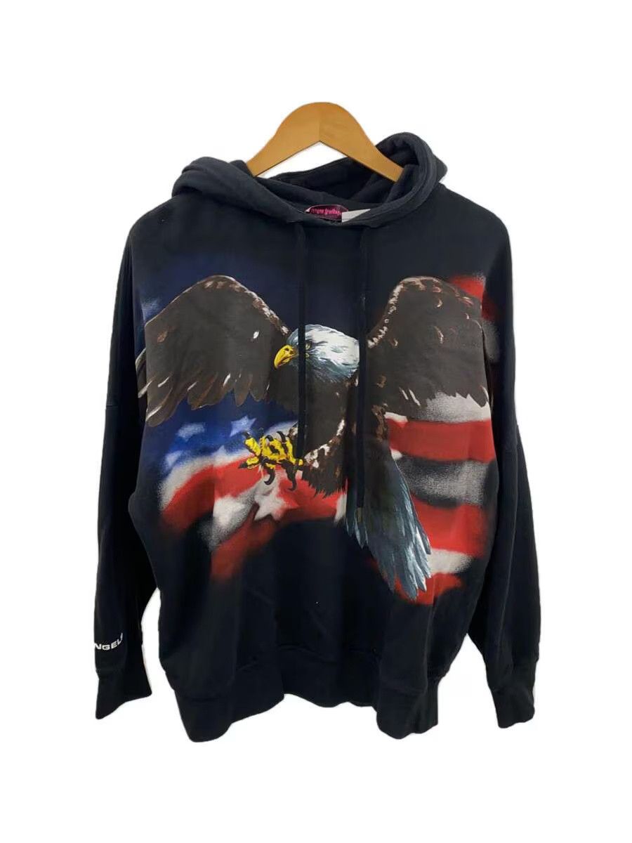Palm Angels Print Cotton Hoodie Black