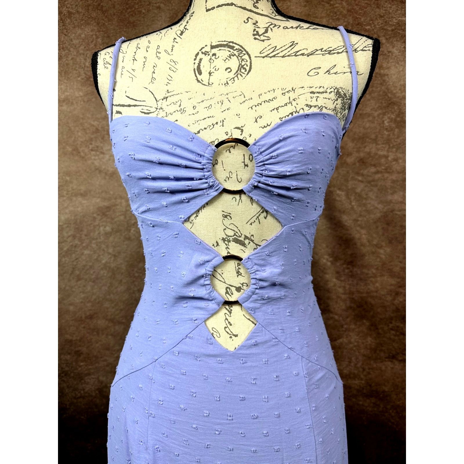 Other Rumer Gypsy Flocked Cut Outs Maxi Dress - Lilac - size XS Size XS / US 0-2 / IT 36-38 - 3 Thumbnail