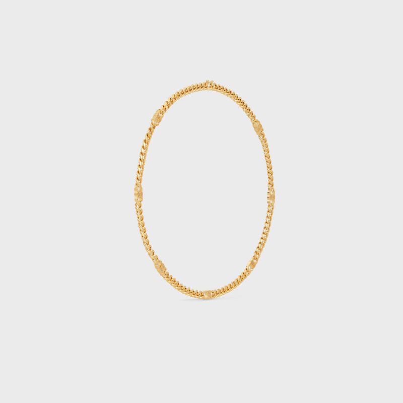 Celine o1loc1c0226 Size :OS/Triomphe Small Necklace in Golden Size ONE SIZE - 2 Thumbnail