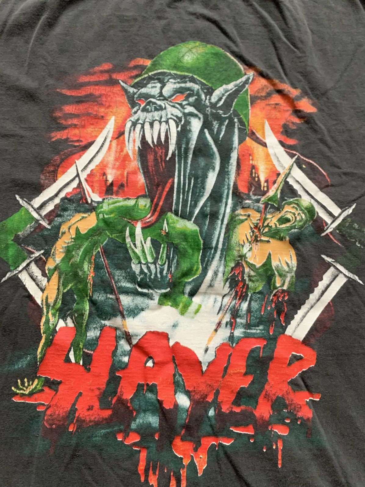 Band Tees 🔥VINTAGE 90s SLAYER NO BLOOD NO GLORY T-SHIRT TEE Size US M / EU 48-50 / 2 - 4 Thumbnail