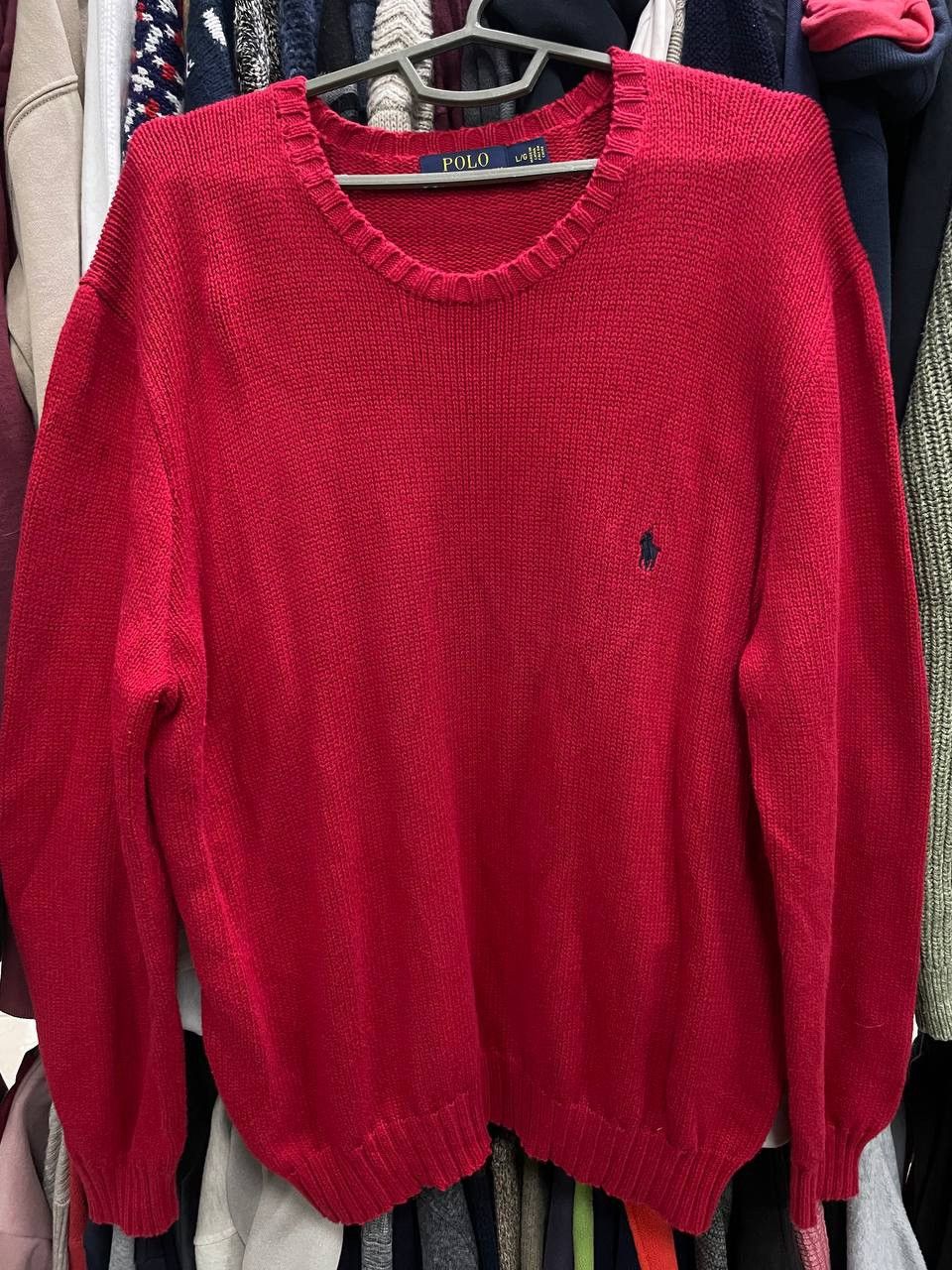 Polo Ralph Lauren × Vintage Vintage polo Ralph Lauren sweater red logo size L Size US L / EU 52-54 / 3 - 1 Thumbnail