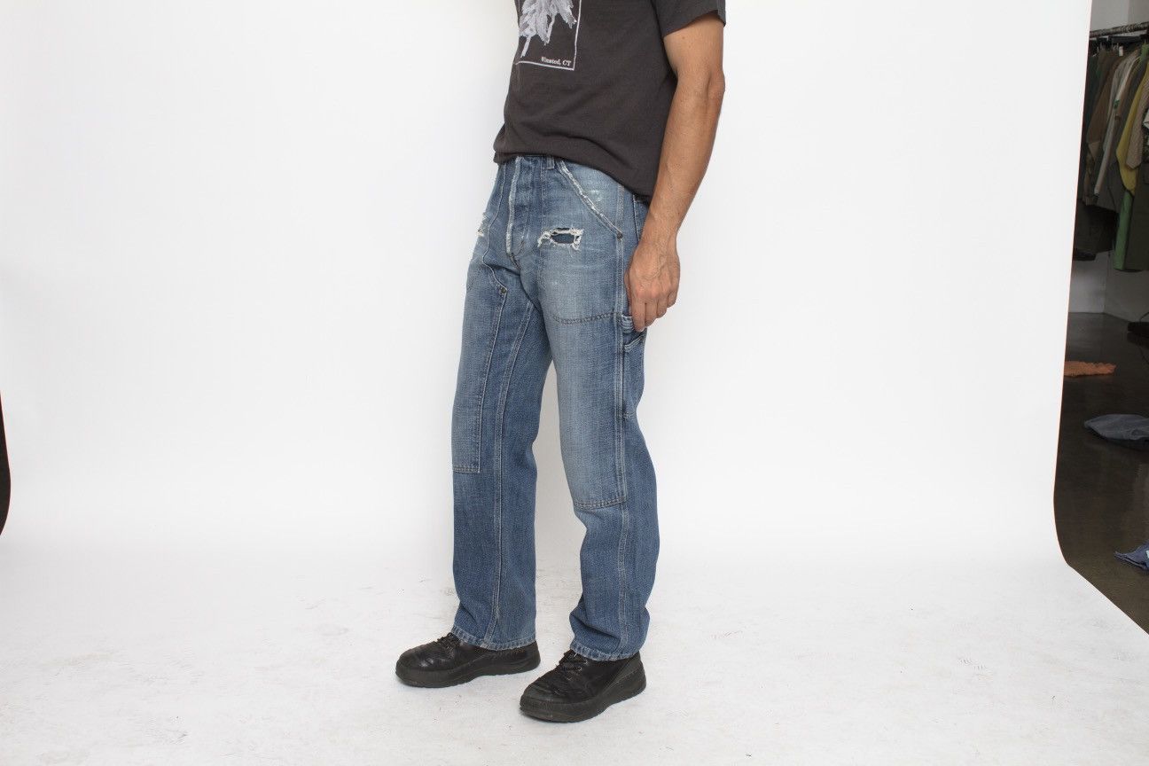 Carhartt BLUE FADED DISTRESSED HIGH DOUBLE KNEE PANTS BY CARHARTT Size US 28 / EU 44 - 3 Thumbnail