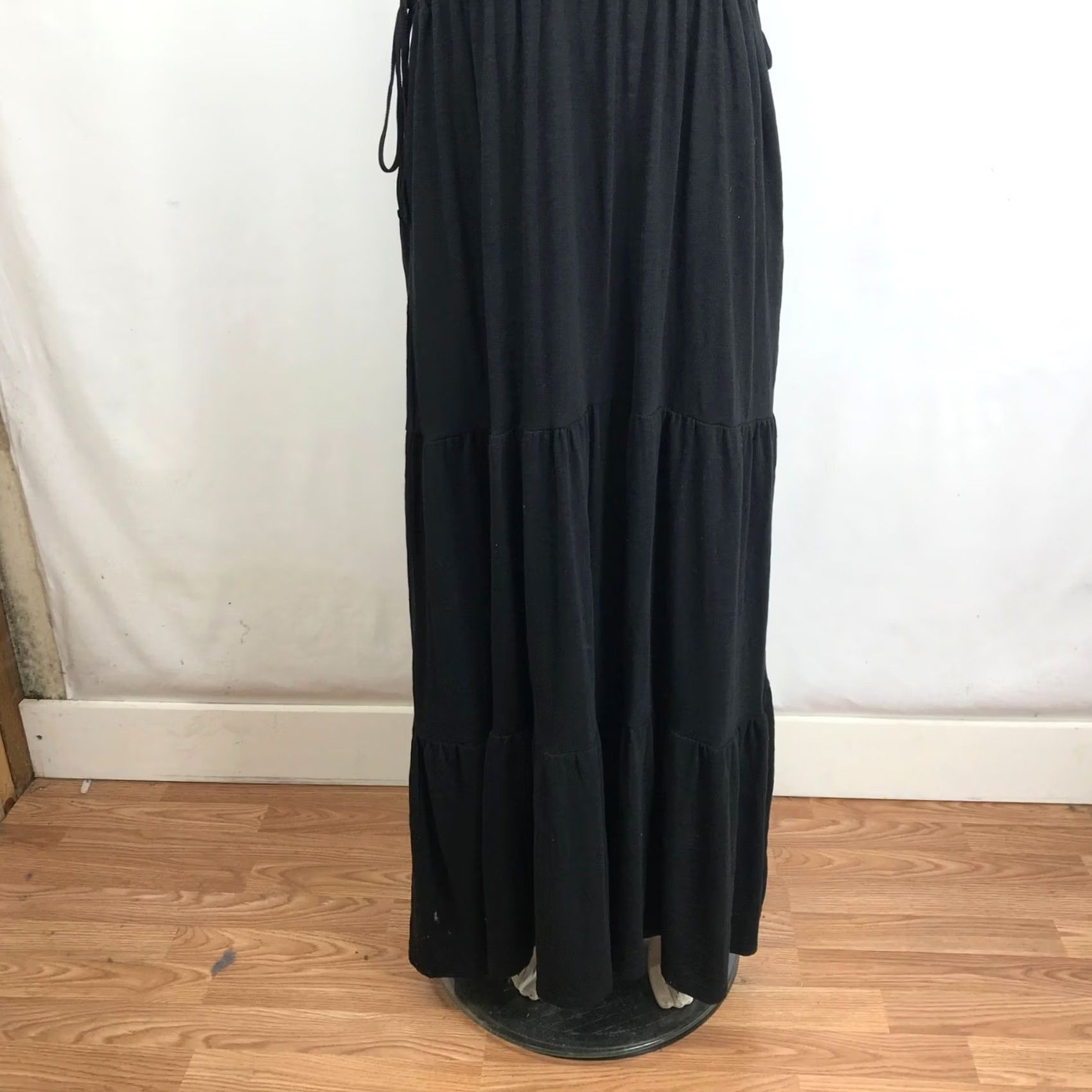 Vintage Caslon Womens Black Tiered Sleeveless Maxi Dress Drawstring Waist CN471772MI M Size M / US 6-8 / IT 42-44 - 3 Thumbnail