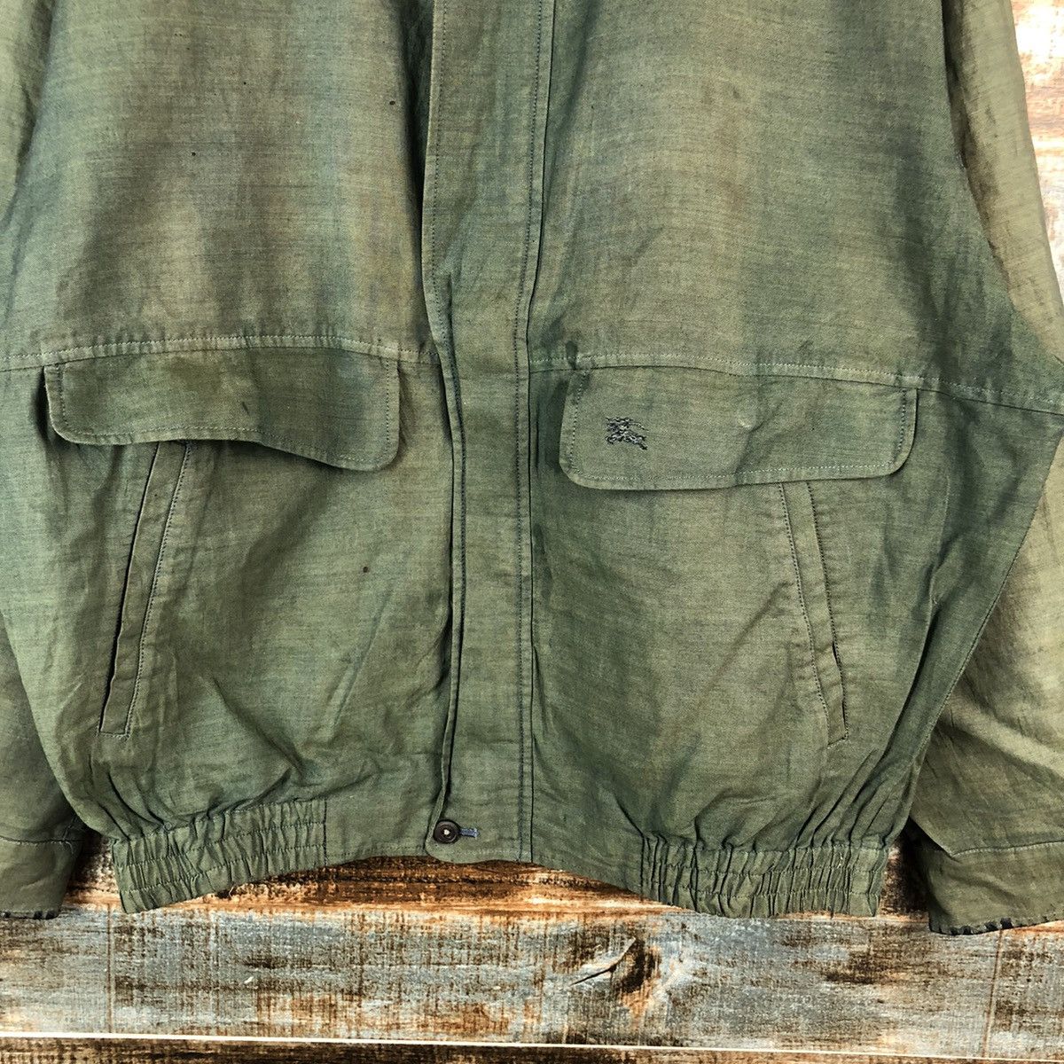 Burberry Burberrys vintage Green Bombers Jacket #A2510 Size US L / EU 52-54 / 3 - 6 Thumbnail
