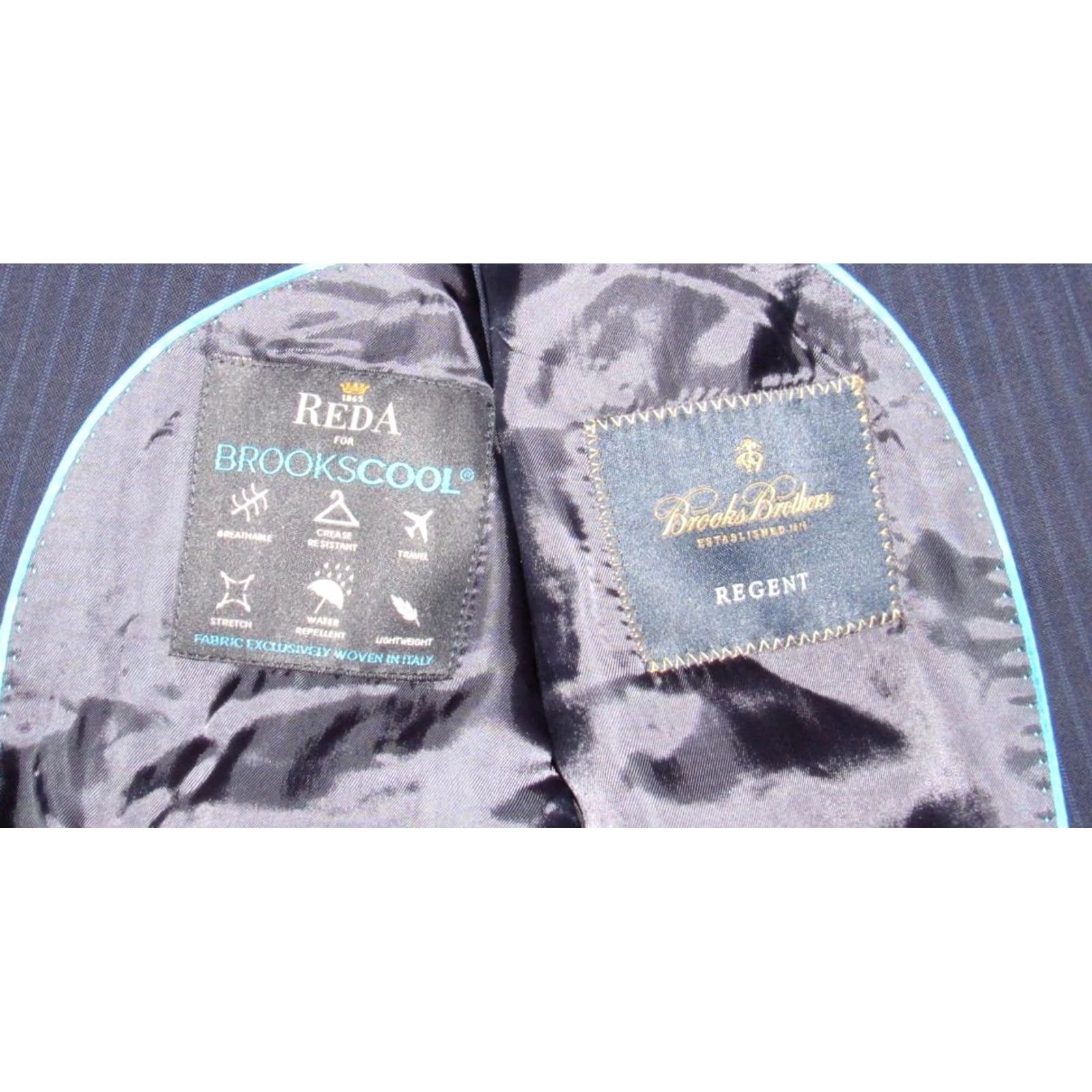 Brooks Brothers BROOKS BROTHERS Brooks Blazer Jacket 41R Blazer Men Wool Pinstriped Navy Blue 41R Mens Size 42R - 5 Thumbnail