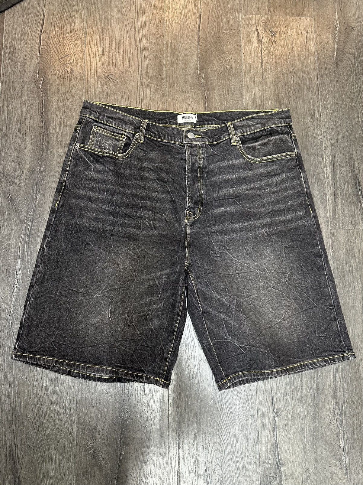 Mintcrew “obsidian wash” jean shorts
