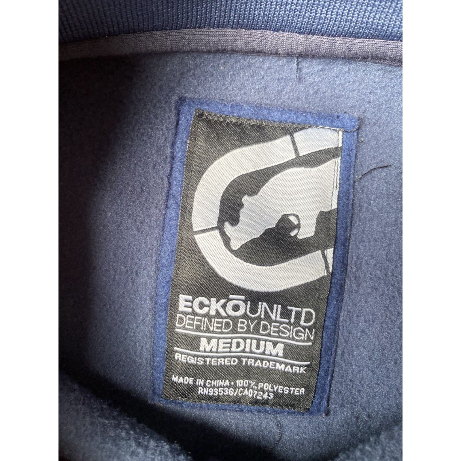 Ecko Unltd. VINTAGE ECKO UNLTD Hoodie Zip Up Fleece Jacket M Black Knit Logo Graphic Print Men Regular Full Zip Hooded Grunge Y2K City Hip Hop Size US M / EU 48-50 / 2 - 2 Thumbnail