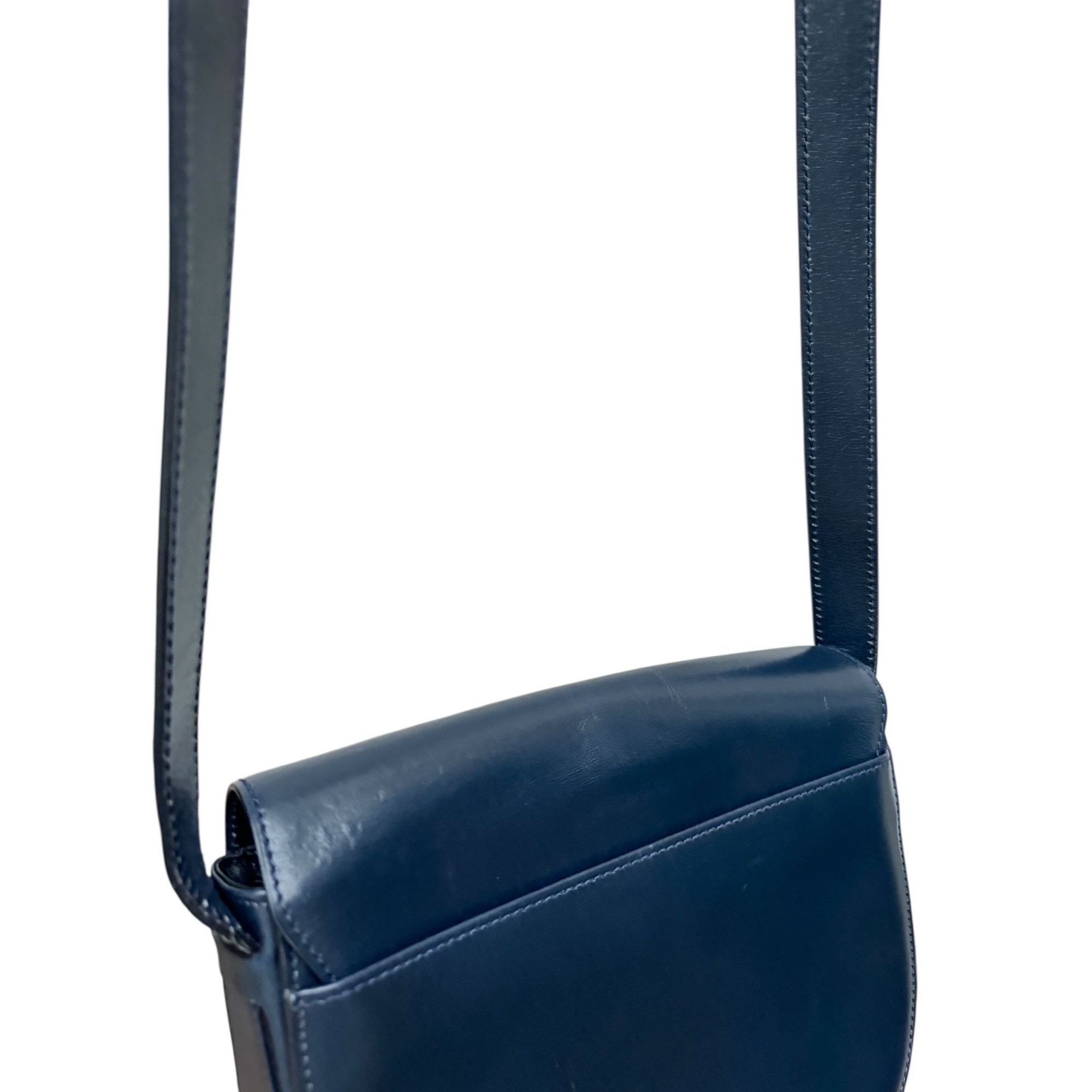 Celine Celine Vintage Navy Leather Shoulder Bag Made in France Size ONE SIZE - 4 Thumbnail