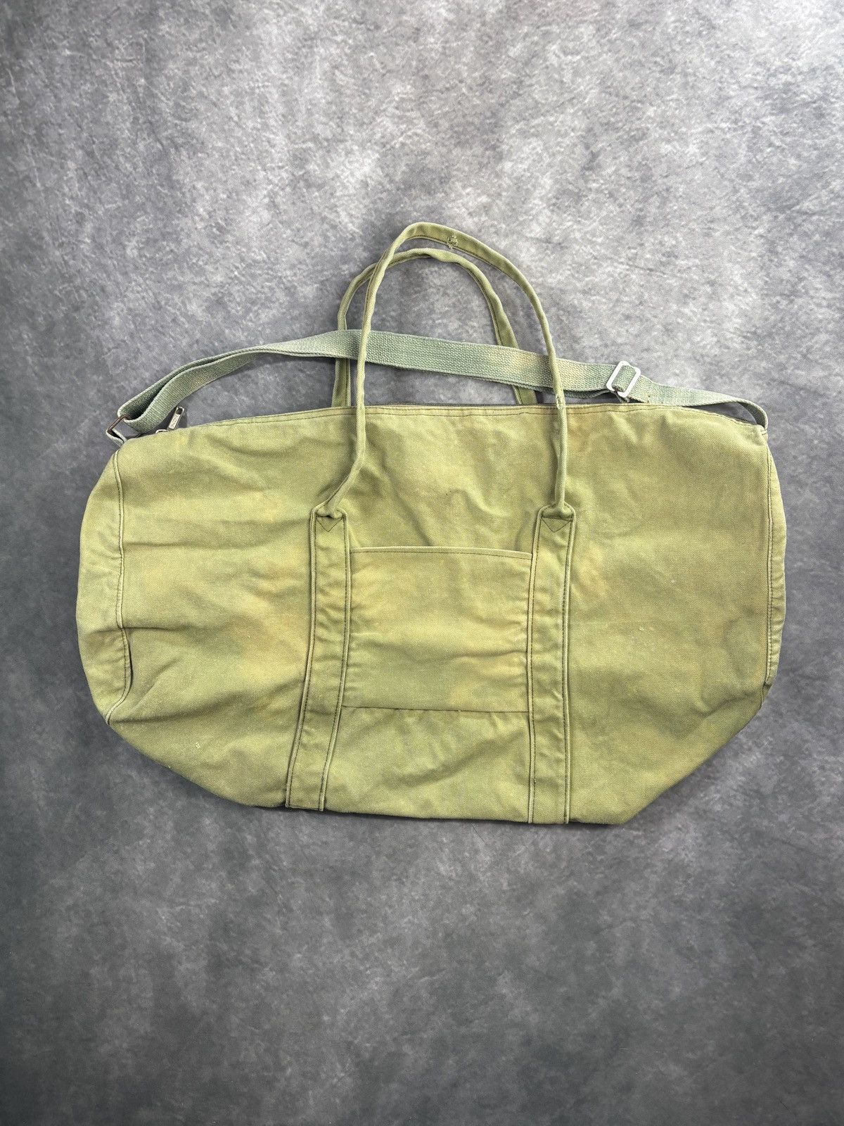 Vintage Vintage Military Duffle Bag Army Green Canvas Laundry Sling Size ONE SIZE - 19 Thumbnail