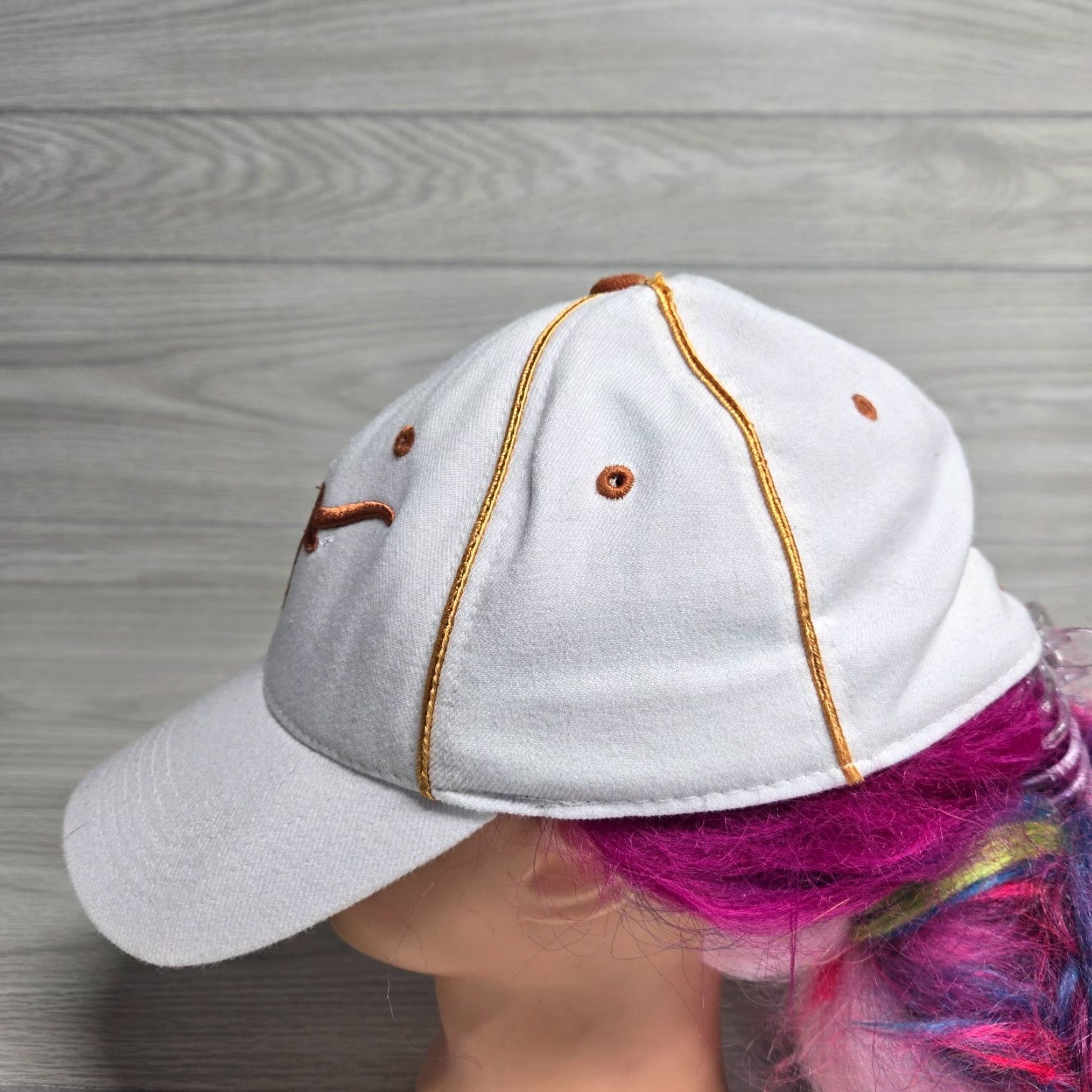 Vintage Texas Long Horns Baseball Hat Adjustable Orange/White Stretch Fit Adult Size Size ONE SIZE - 2 Thumbnail