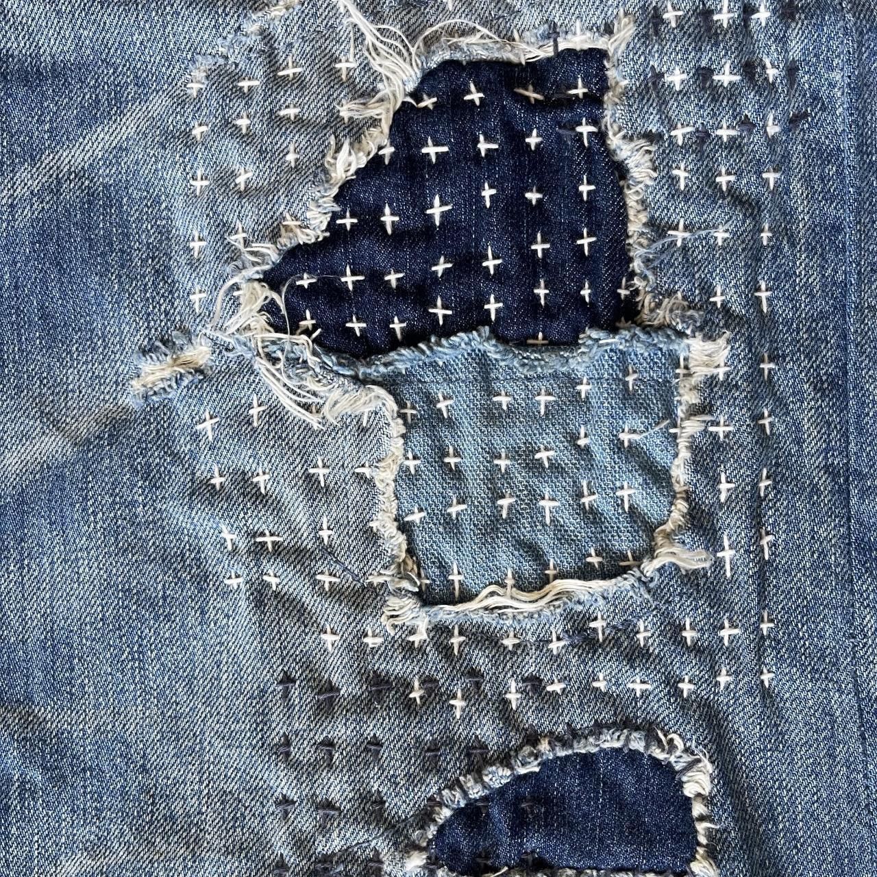 Kapital × Kapital Kountry × Levi's Boro Patchwork Sashiko Embroidered Jeans Size US 32 / EU 48 - 3 Thumbnail