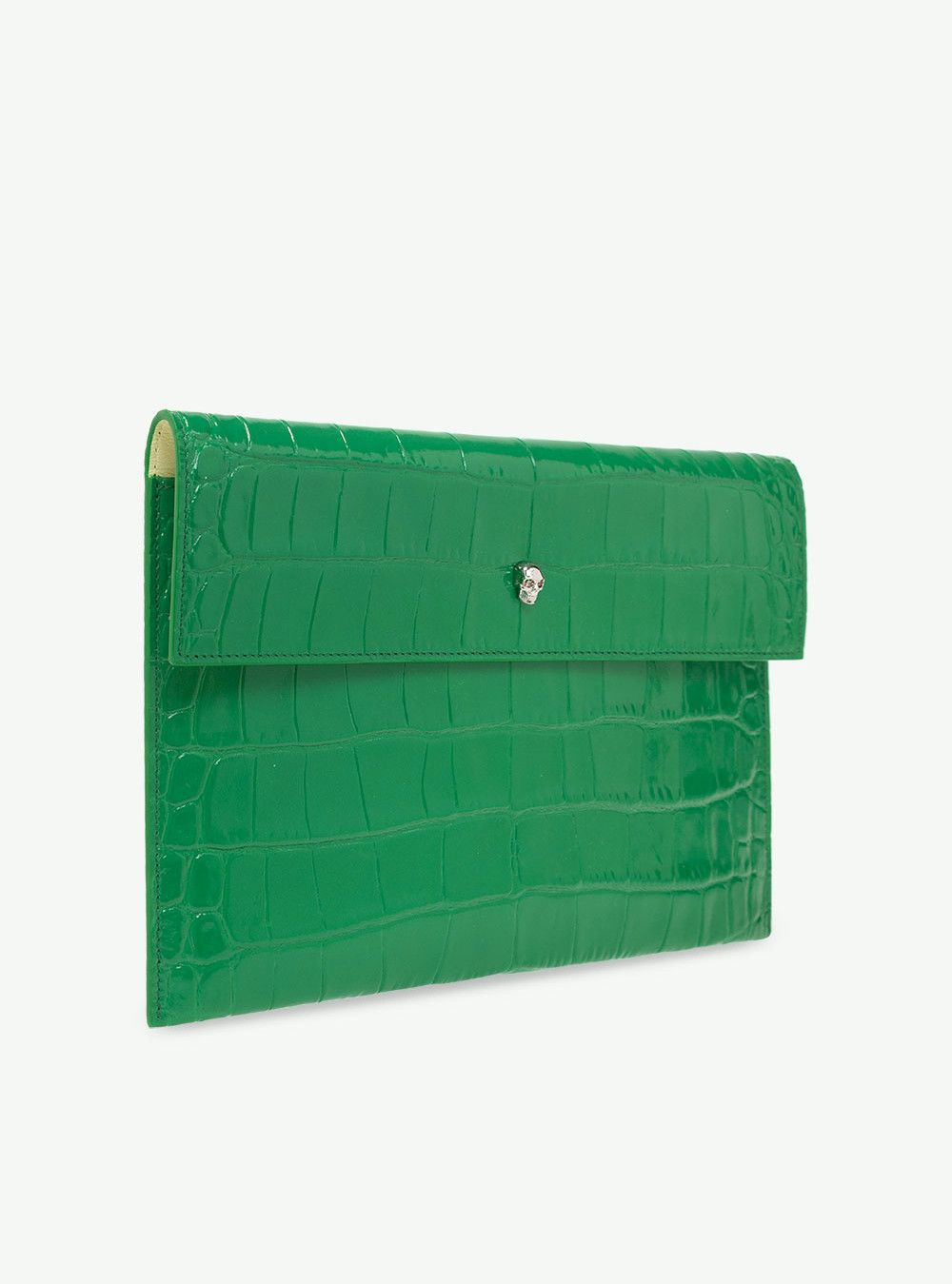 Alexander McQueen ALEXANDER MCQUEEN green croc effect leather clutch bag q Size ONE SIZE - 1 Thumbnail