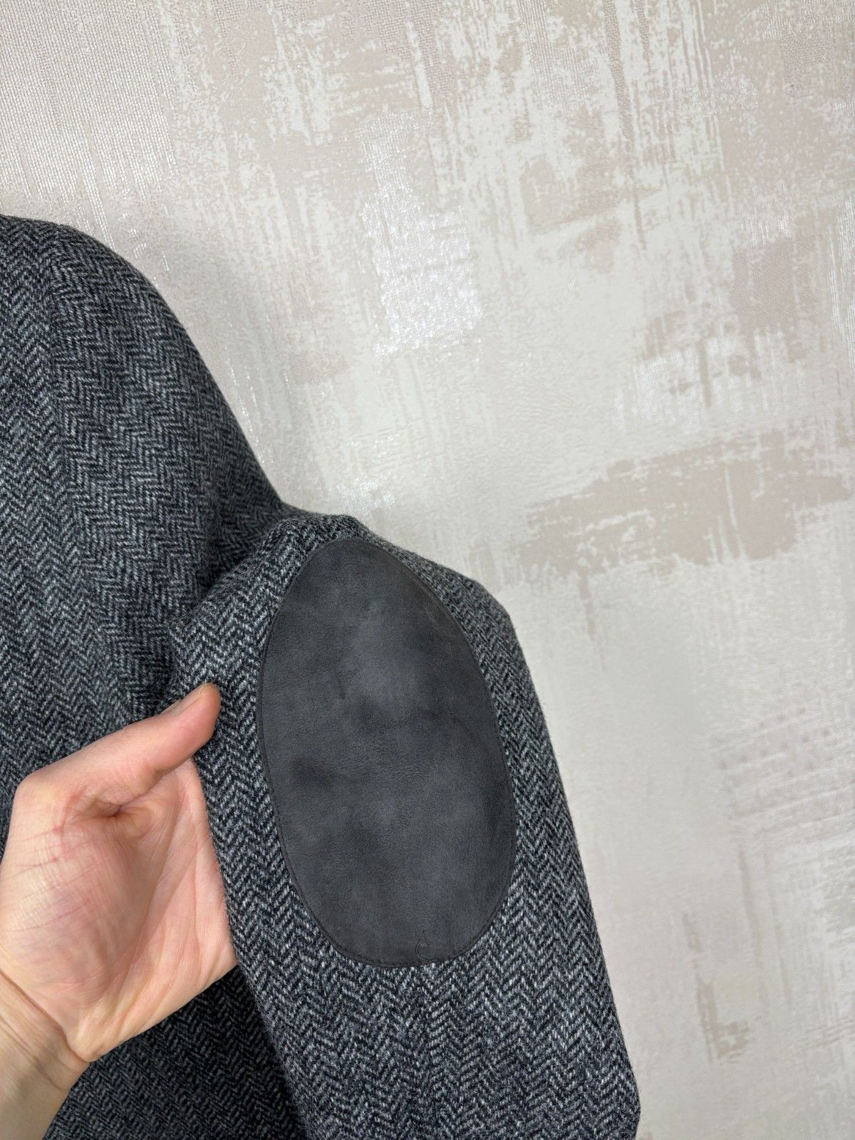 H&M H&M Moon Wool Tweed Herringbone Elbow Pads Blazer EU 48 Size 38R - 19 Thumbnail