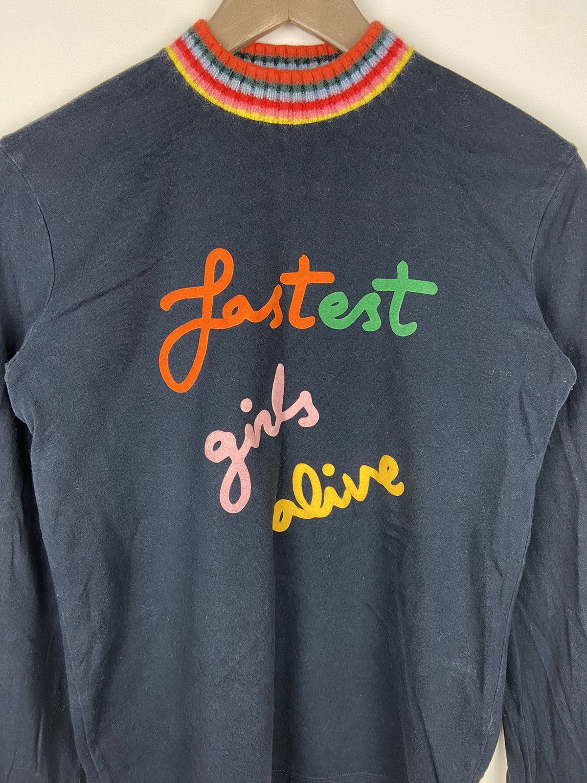 Designer × Mira Mikati Mira Mikati Graphic Print Mock Neck Sweatshirt Blue Womens Size XS / US 0-2 / IT 36-38 - 3 Thumbnail