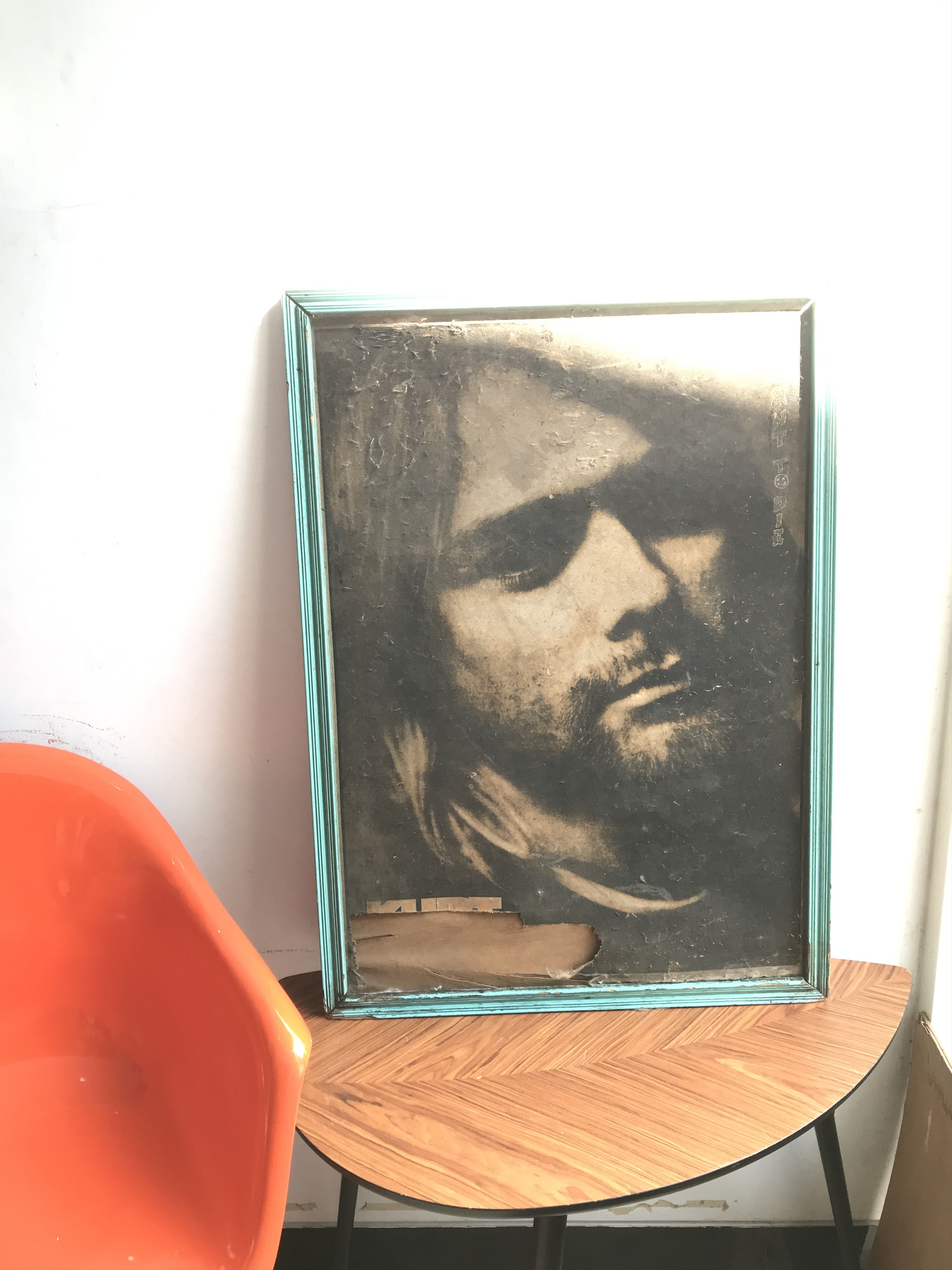 Other Vintage 1990s Nirvana Kurt Cobain BIG Poster Canvas framed Size ONE SIZE - 11 Thumbnail