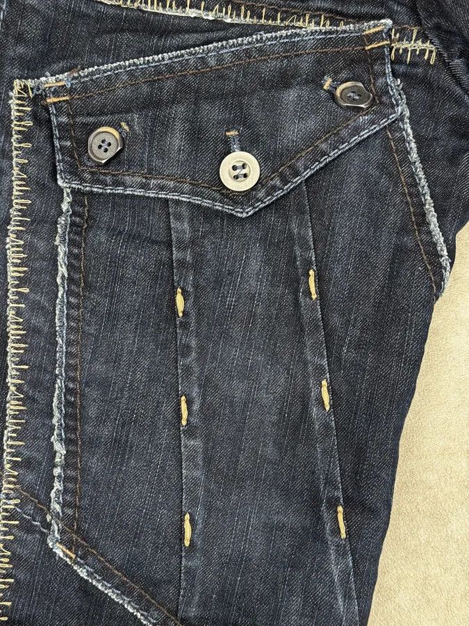 Marithe + Francois Girbaud AW2007 Marithé + François Girbaud Navy Structured Buttoned Patchwork Denim Jacket Size US M / EU 48-50 / 2 - 11 Thumbnail