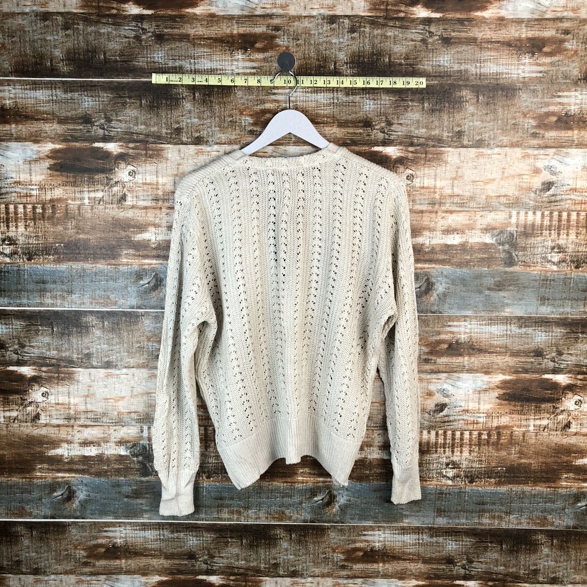 Japanese Brand Vareuse Brown Cardigan crochet Knitwear #A1472 Size L / US 10 / IT 46 - 11 Thumbnail