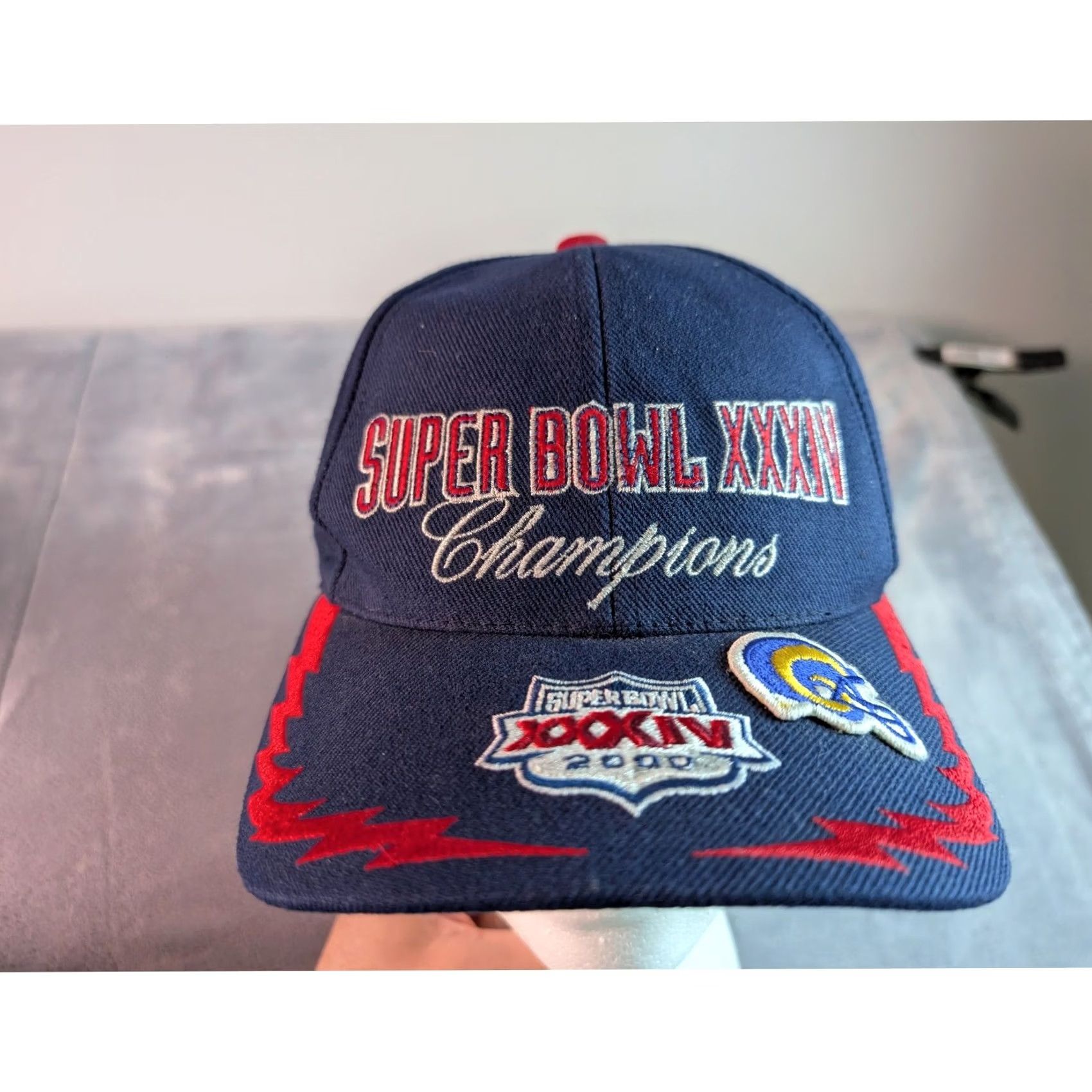 American Needle VINTAGE American Needle Rams Hat Navy Blue Mens OSFM Baseball Cap Size ONE SIZE - 2 Thumbnail