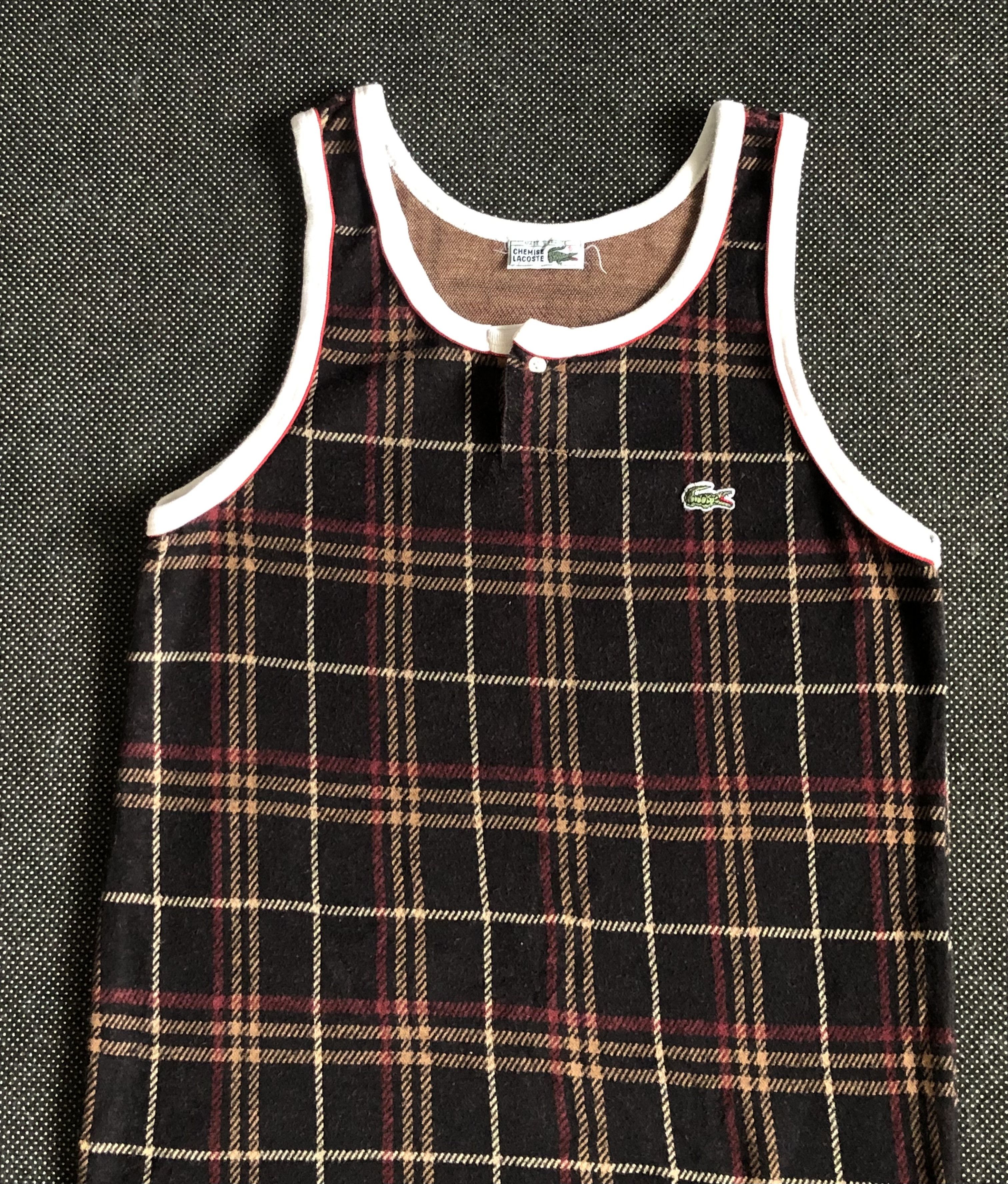 Lacoste × Vintage RARE🔥90’S MADE IN FRANCE CHEMISE LACOSTE TARTAN CHECKS TT Size M / US 6-8 / IT 42-44 - 3 Thumbnail