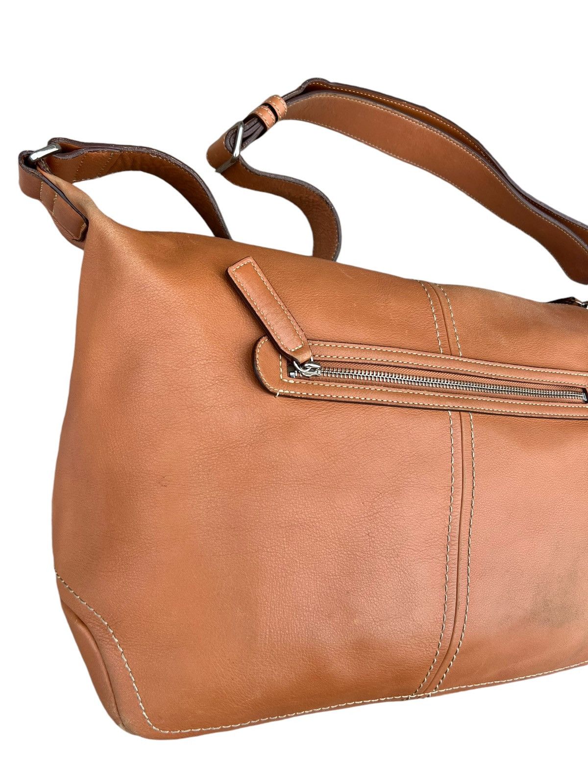 Leather Vintage Tsuchiya Kaban Distressed Muddy Patina Leather Bag Size ONE SIZE - 10 Thumbnail