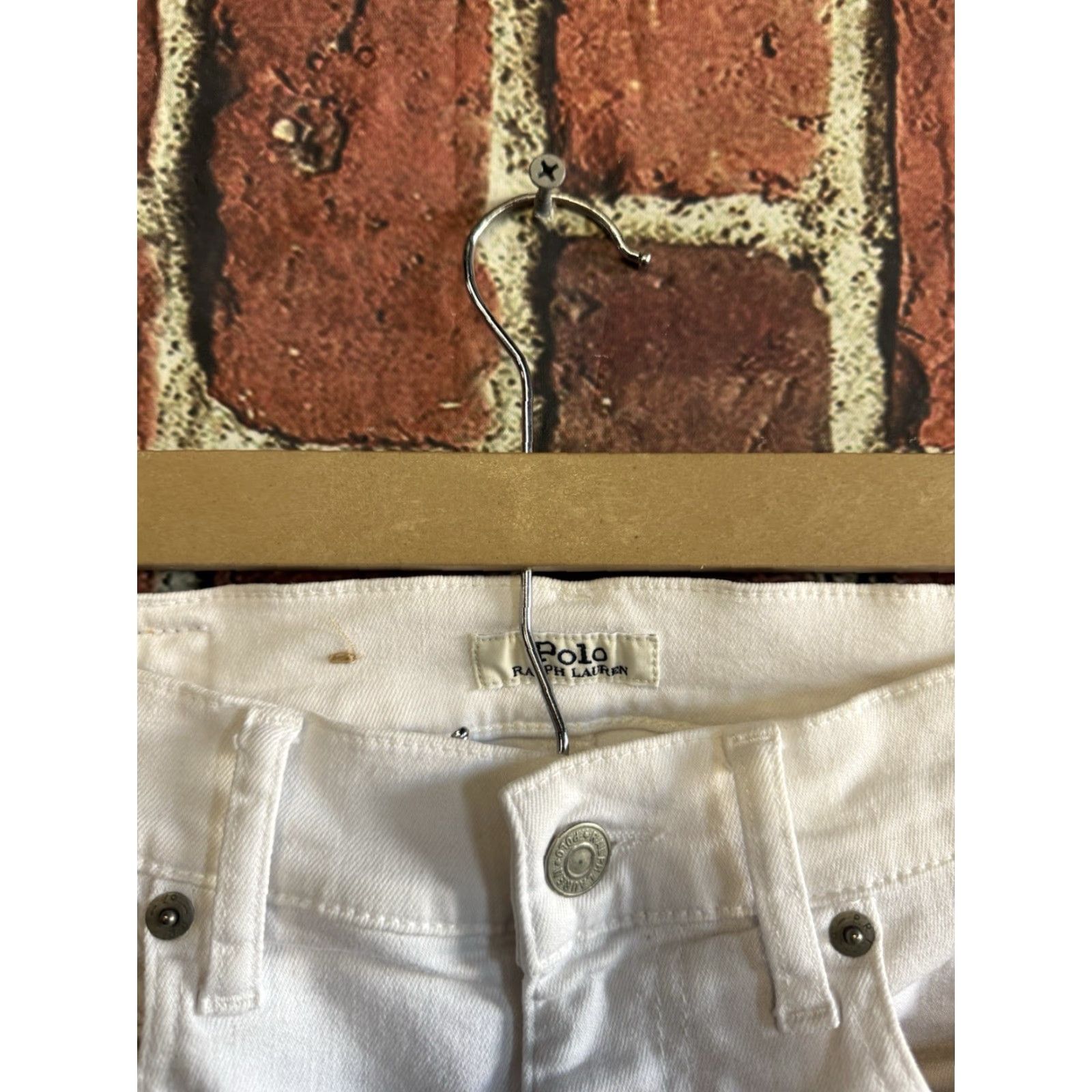 Polo Ralph Lauren Polo Ralph Lauren Womens White Straight Leg Skinny Pants 25R Regular 29in Chino, Pants, White, 25, Womens Size 42" / US 20 - 3 Thumbnail