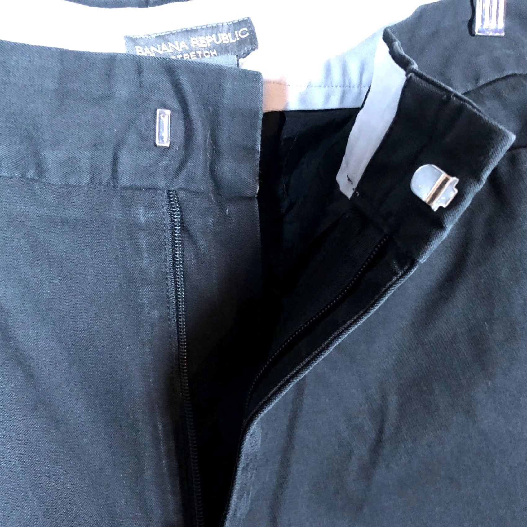 Banana Republic Banana Republic Womens Pants Black Chino Wide-Leg Mid Rise Stretch 6 Size 28" / US 6 / IT 42 - 4 Thumbnail