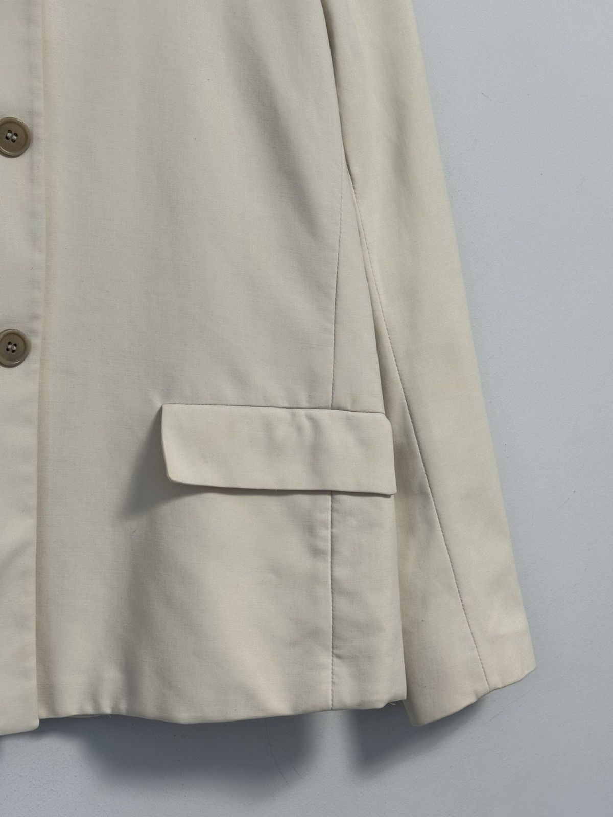 Max Mara Max Mara Ivory Cropped Jacket Button Front Coat Blazer Size M / US 6-8 / IT 42-44 - 10 Thumbnail