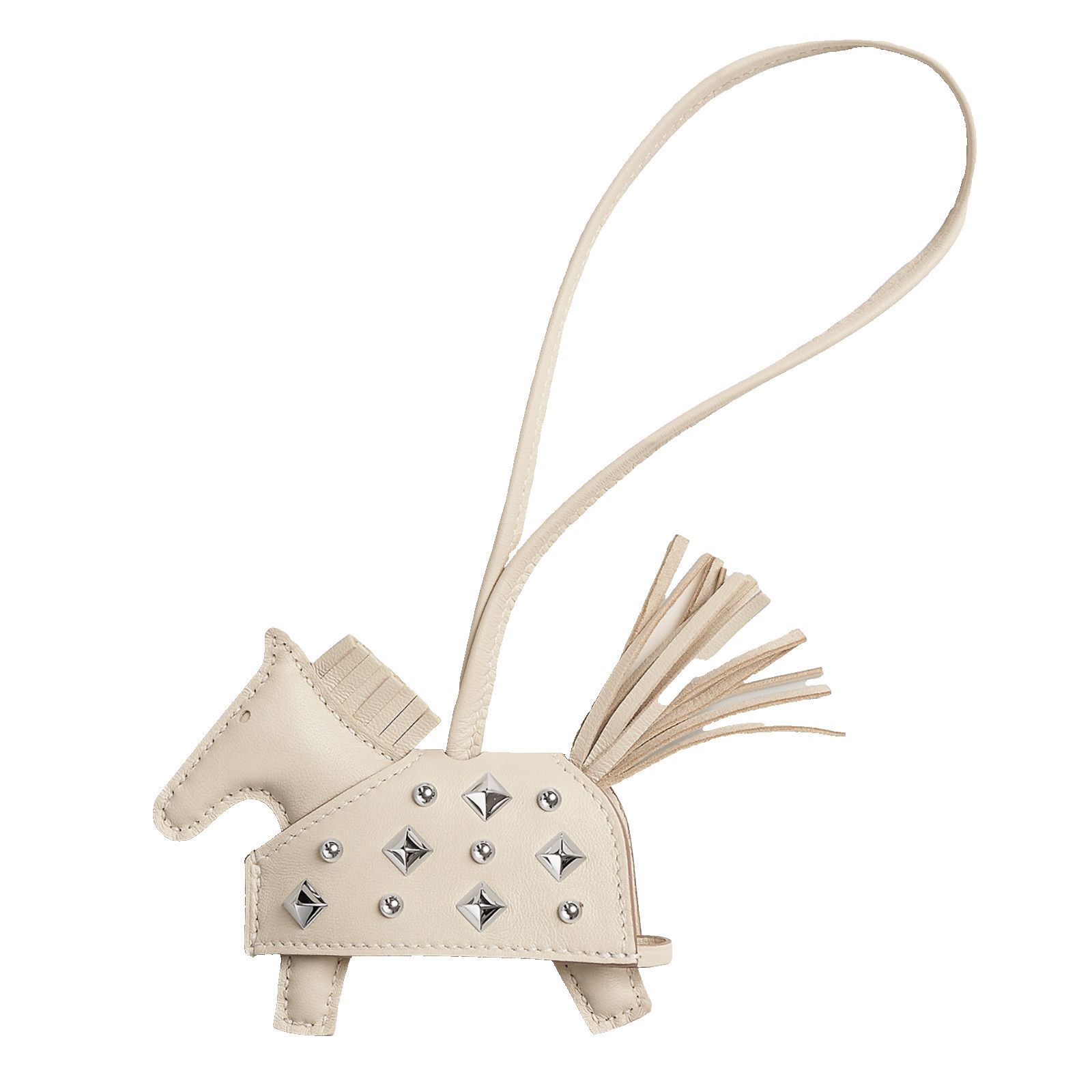 Hermes Hermes Horse Silver Studded Milo Leather Bag Charm Size ONE SIZE - 1 Thumbnail
