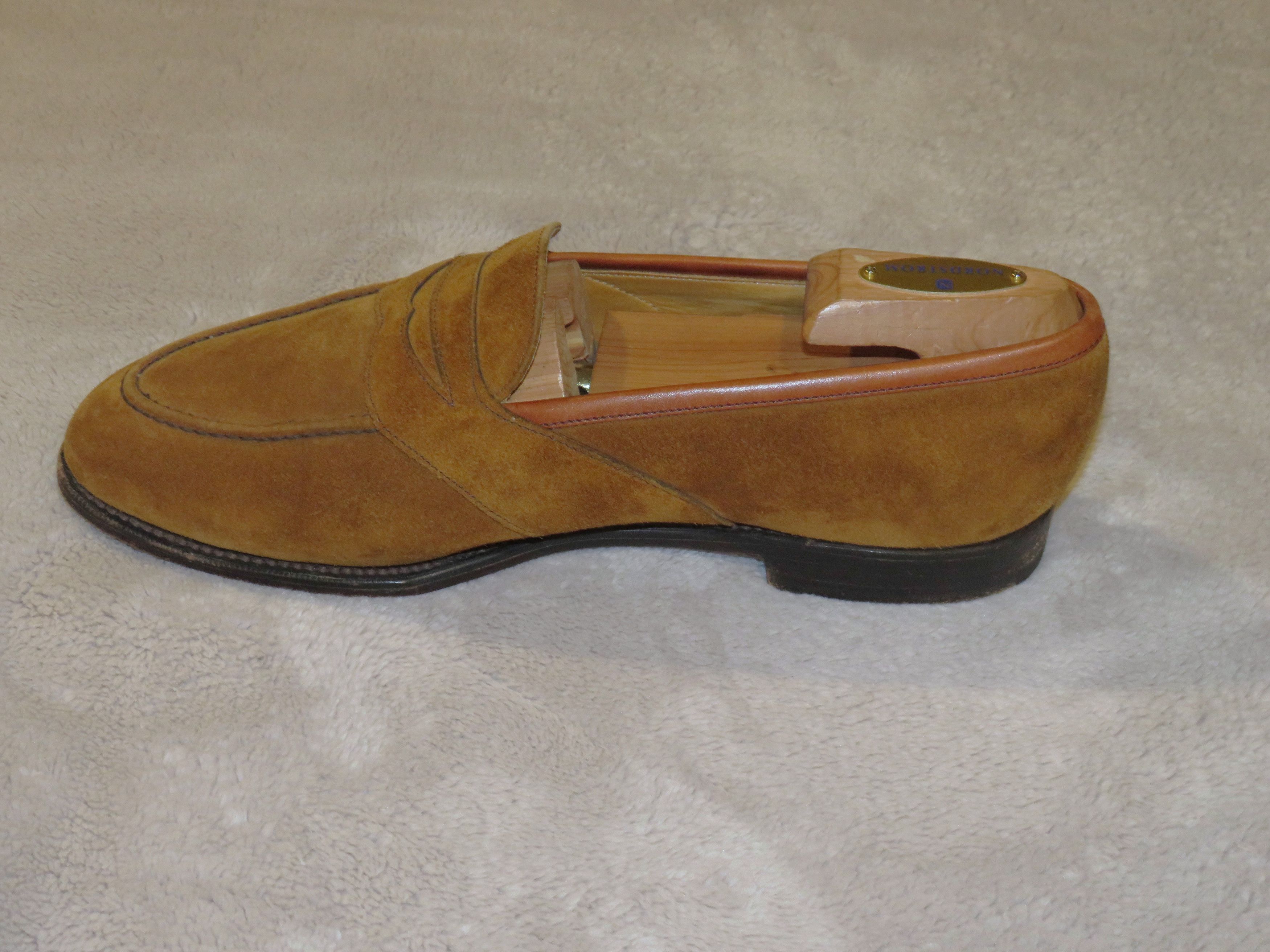 Edward Green Montpellier Tobacco Suede Full Strap Loafers 7E Size US 7 / EU 40 - 3 Thumbnail