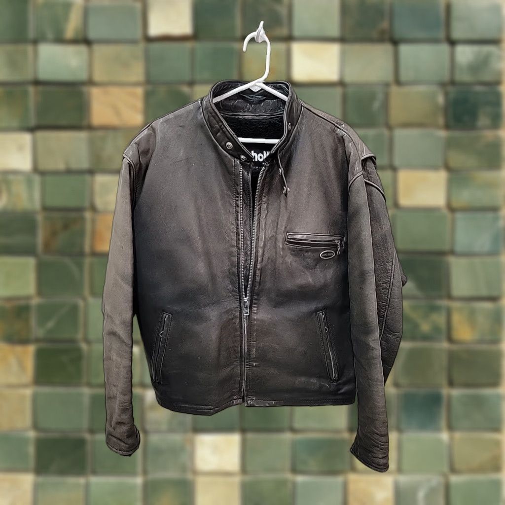 Schott VINTAGE SCHOTT Jacket MEN 48 Black Leather Motorcycle Short Full Zip Lined Pockets Size US M / EU 48-50 / 2 - 1 Thumbnail